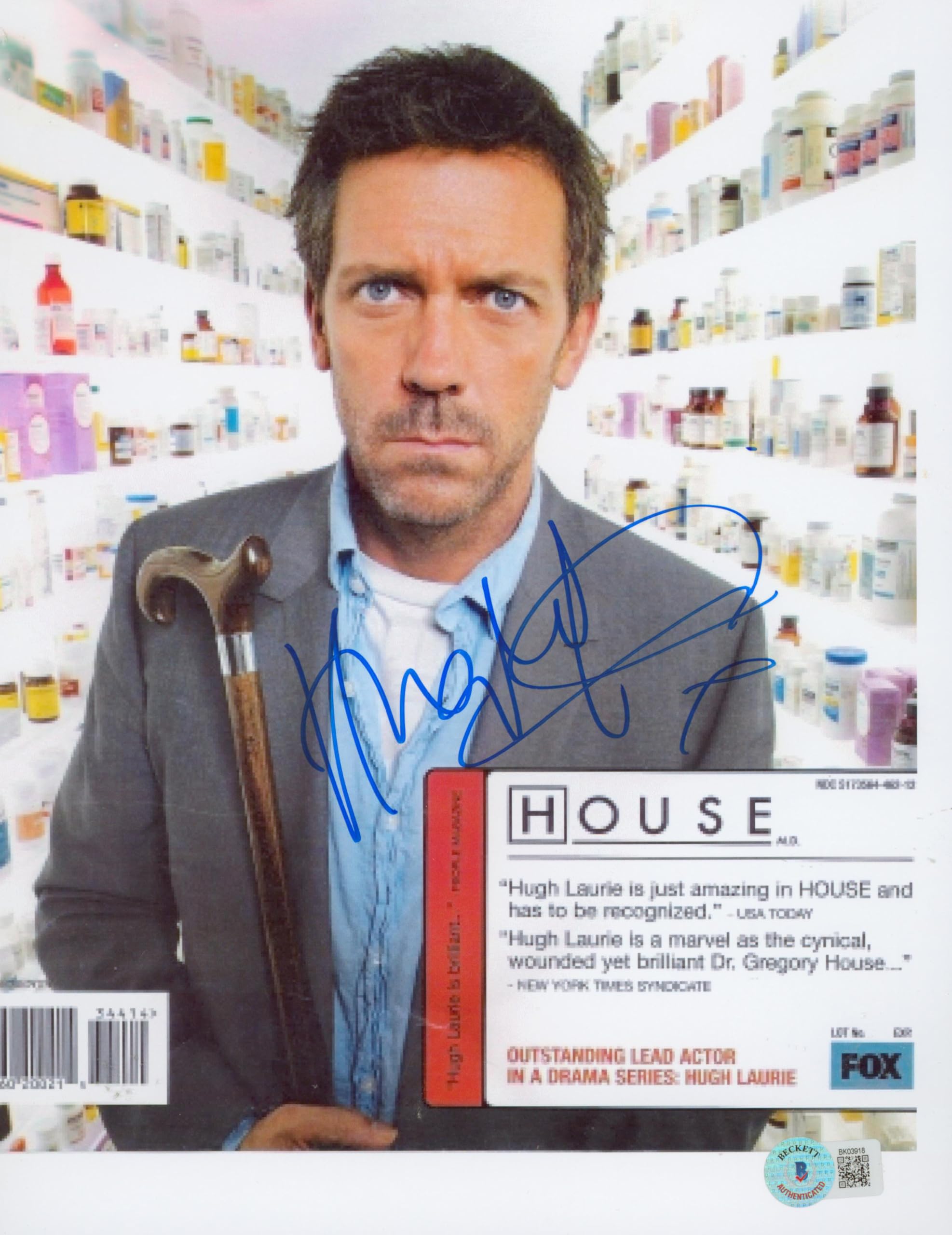 Hugh Laurie House Authentic Signed 8.5x11 Photo Autographed BAS #BK03918