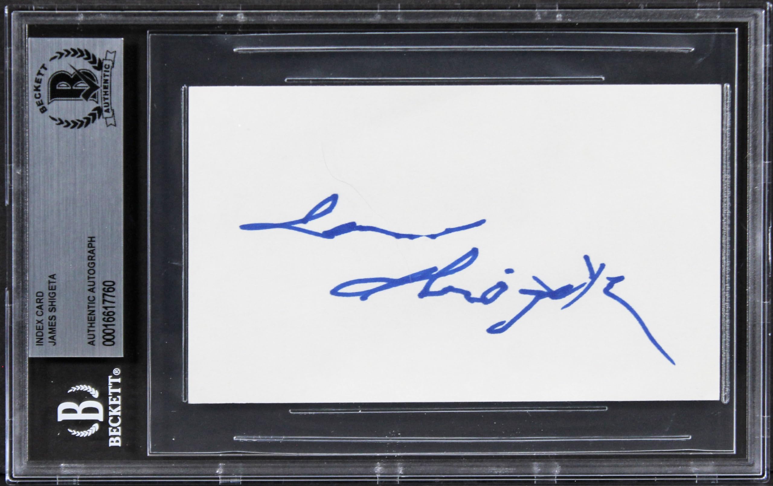 James Shigeta Die Hard Authentic Signed 3x5 Index Card Autographed BAS Slabbed 1