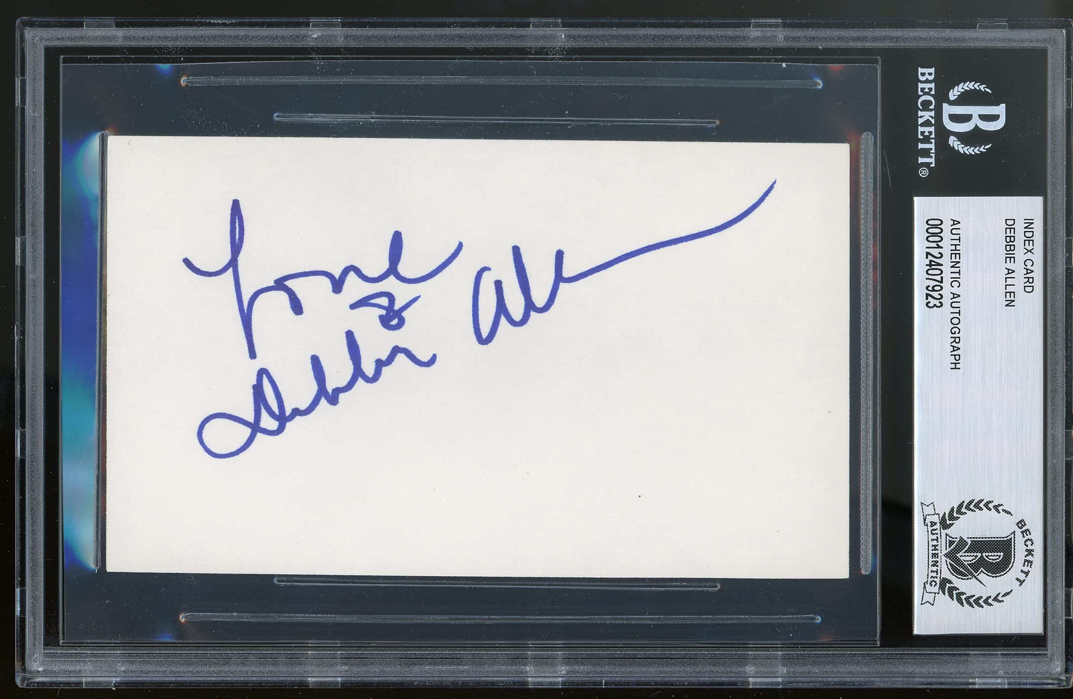 Debbie Allen Grey's Anatomy Authentic Signed 3x5 Index Card Autographed BAS Slab