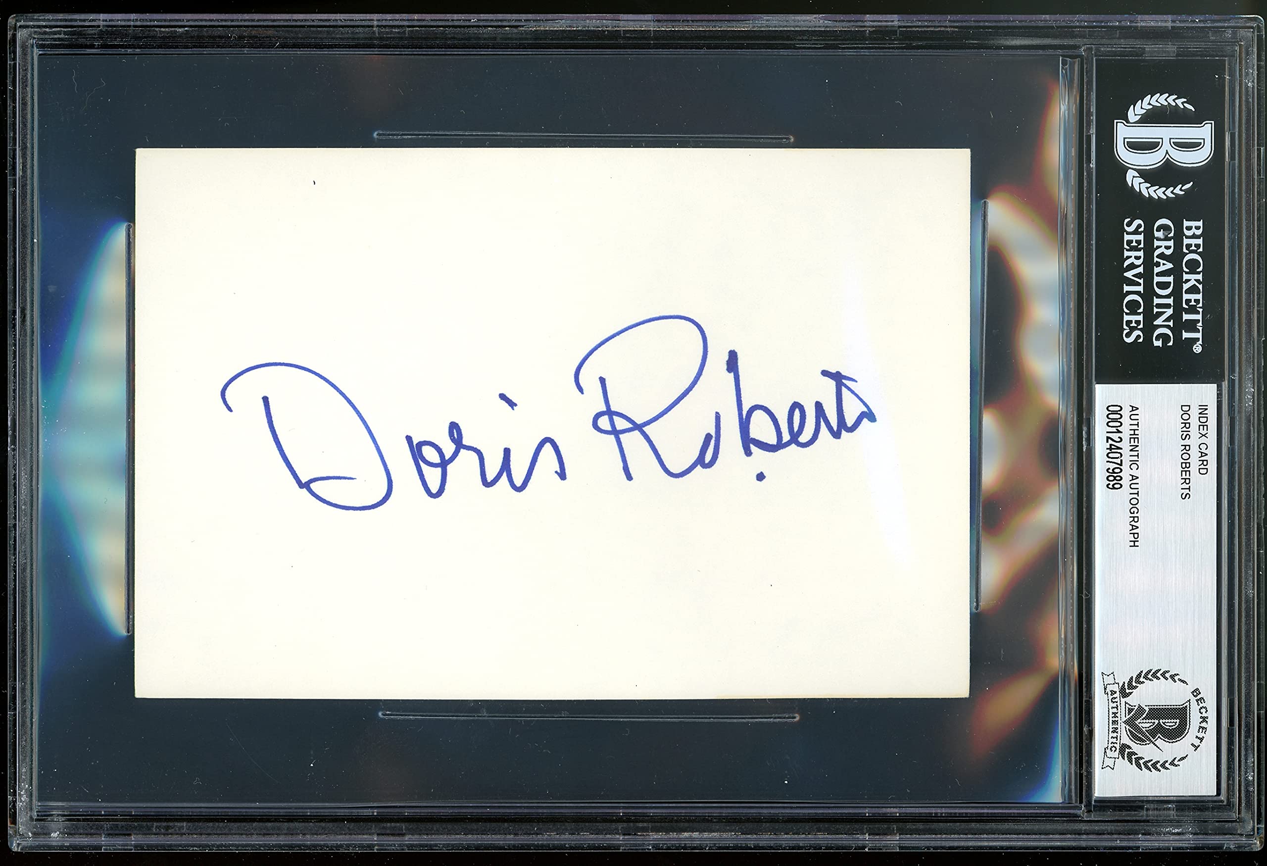 Doris Roberts Everybody Loves Raymond Authentic Signed 4x6 Index Card BAS Slab