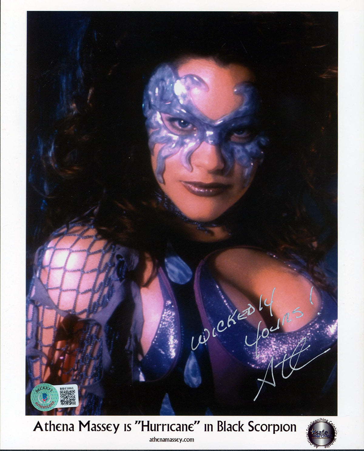 Athena Massey Black Scorpion Authentic Signed 8x10 Promo Photo BAS #BB83066