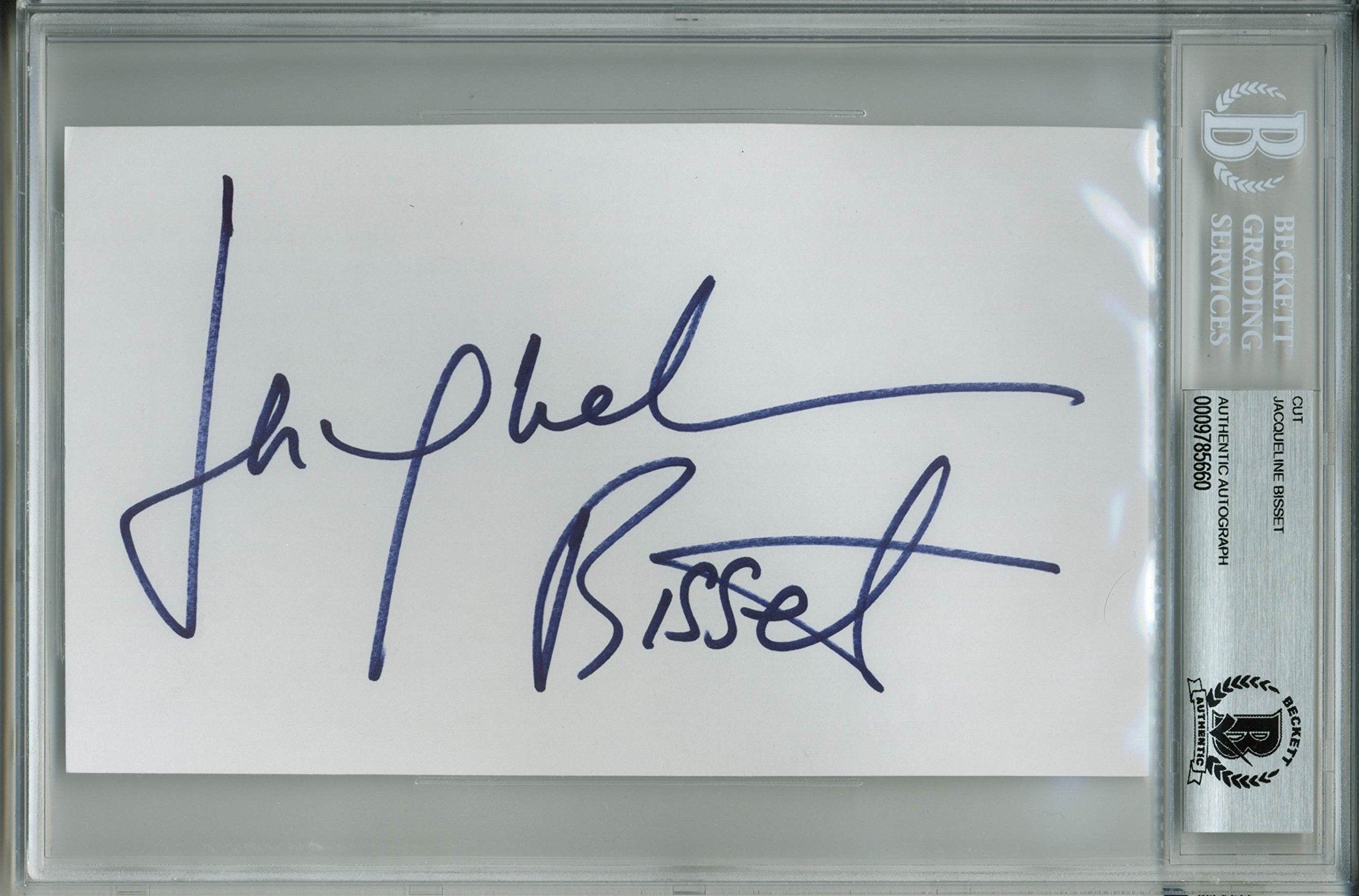 Jacqueline Bisset Authentic Signed 4.25x7 Cut Signature Autographed BAS Slabbed