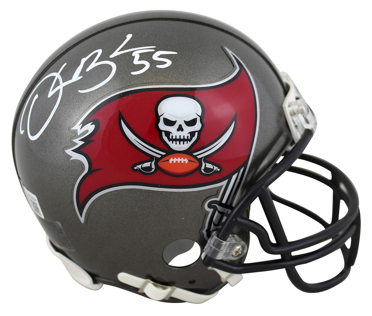 Buccaneers Derrick Brooks Authentic Signed Pewter Rep Mini Helmet BAS Witnessed