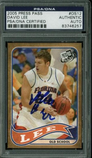 Florida David Lee Authentic Signed Card 2005 Press Pass #Os12 PSA/DNA Slabbed