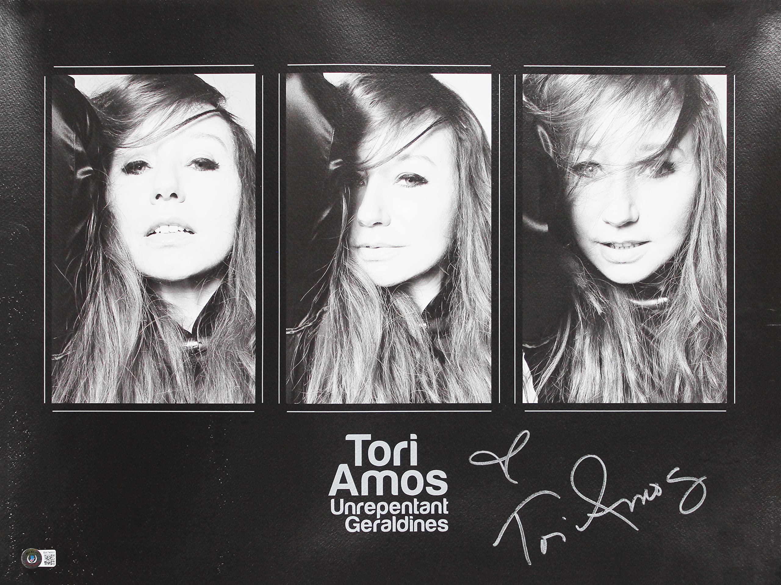Tori Amos Authentic Signed 18x24 Unrepentant Geraldines Poster BAS #BA74001