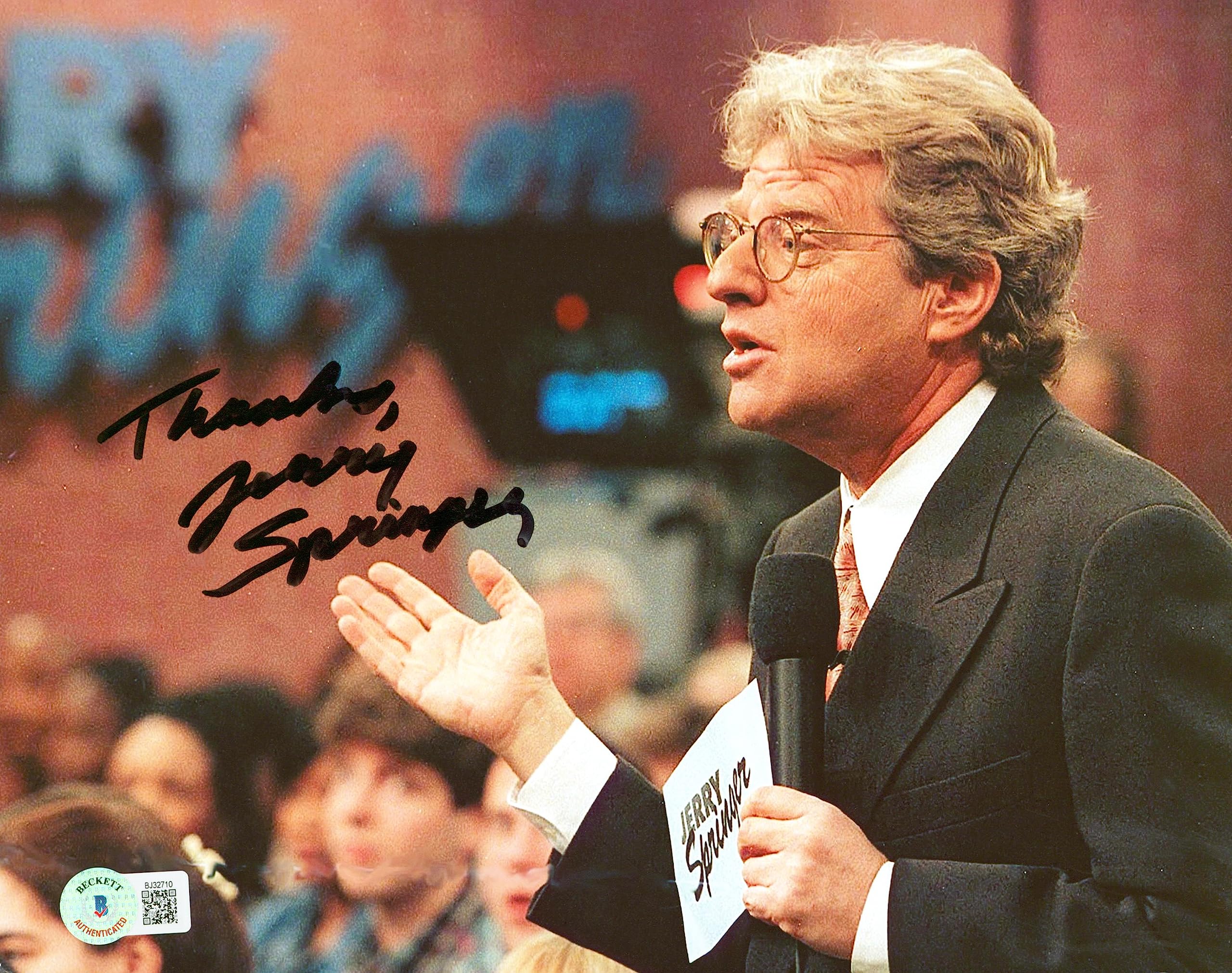 Jerry Springer "Thanks" Authentic Signed 8x10 Photo Autographed BAS #BJ32710