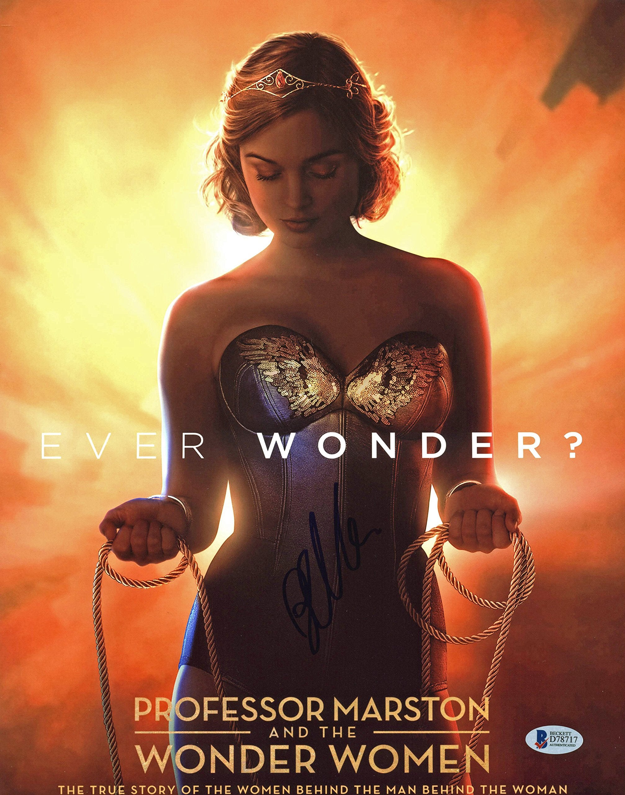Bella Heathcote Professor Marston and Wonder Women Signed 11x14 Photo BAS #D78717