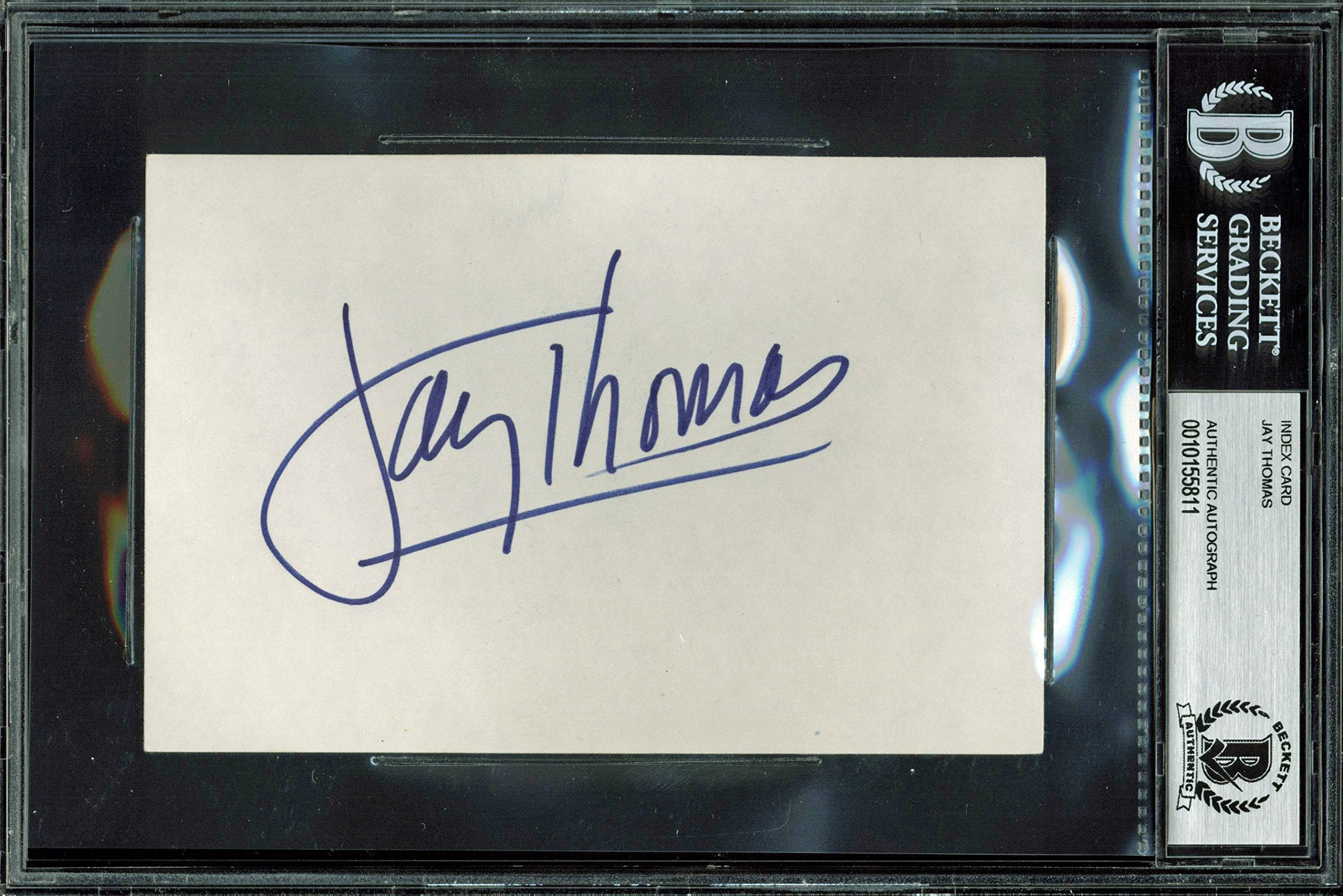 Jay Thomas Mork & Mindy Authentic Signed 4x6 Index Card Autographed BAS Slabbed
