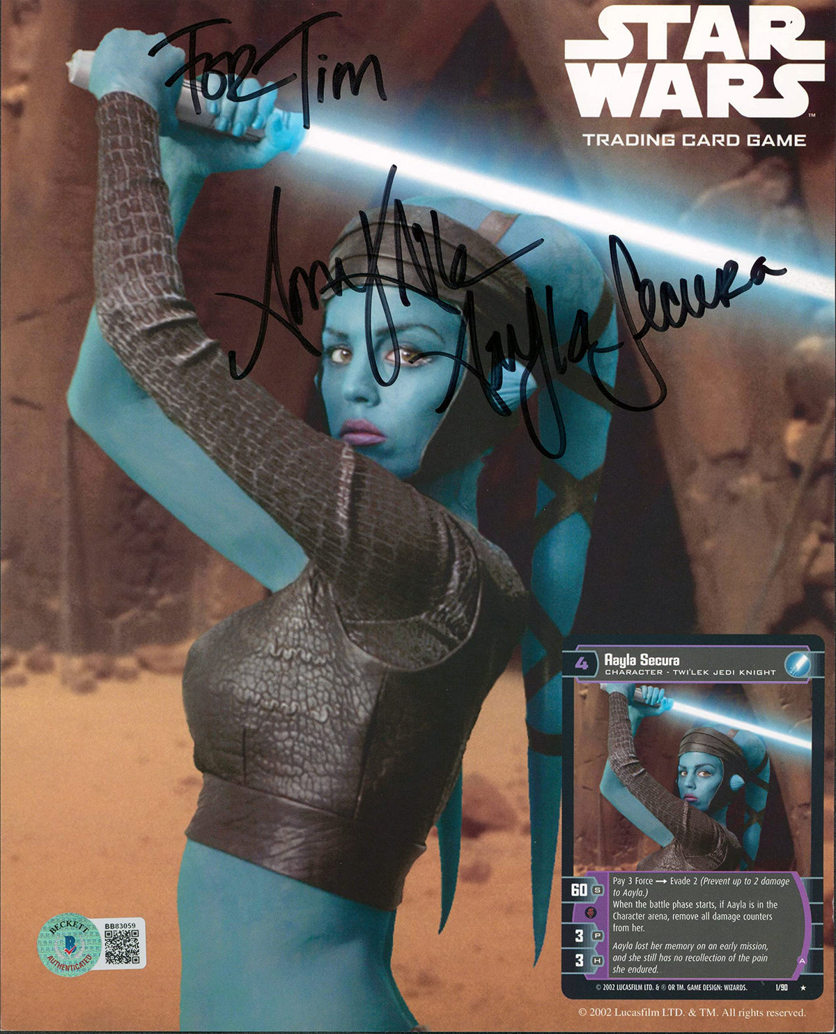 Amy Allen Star Wars Episode II Authentic Signed 8x10 Photo BAS #BB83059