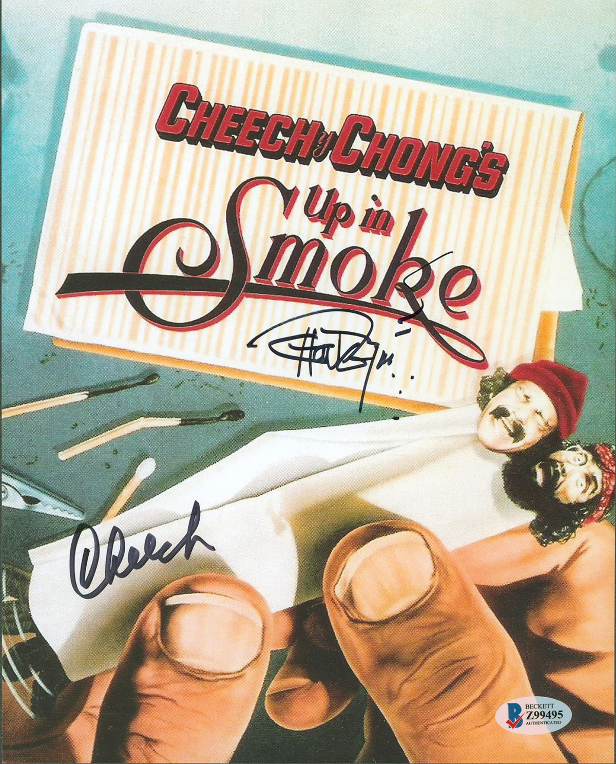 Cheech Marin & Tommy Chong Up in Smoke Authentic Signed 8x10 Photo BAS #Z99495