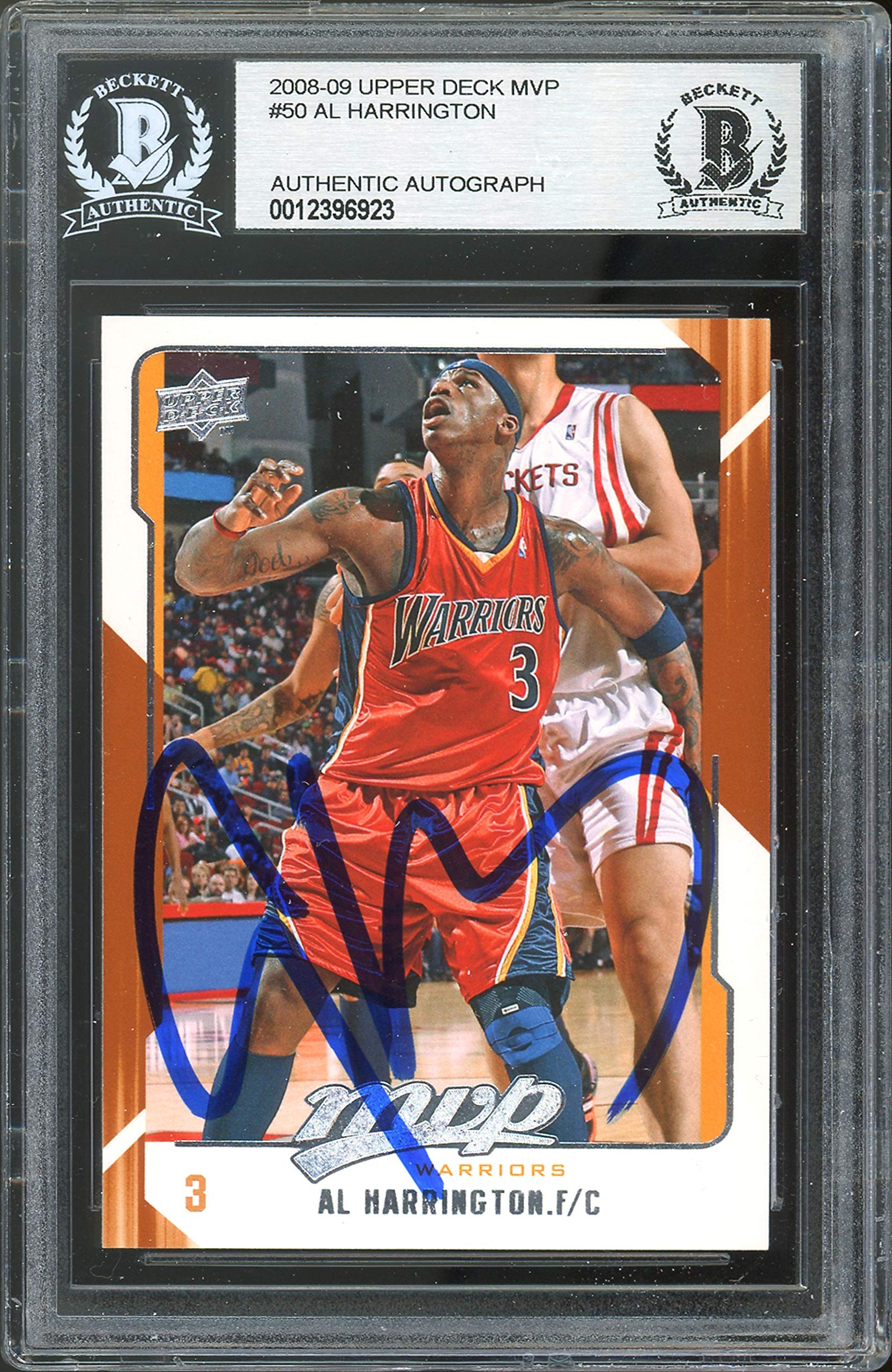 Warriors Al Harrington Authentic Signed 2008 Upper Deck MVP #50 Card BAS Slabbed