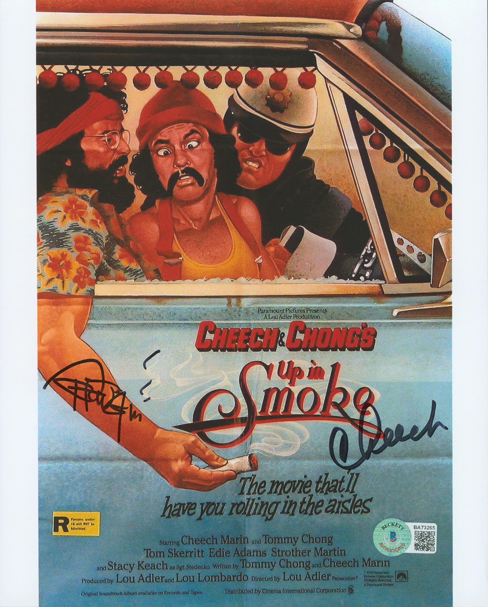 Cheech Marin & Tommy Chong Up in Smoke Authentic Signed 8x10 Photo BAS #BA73265