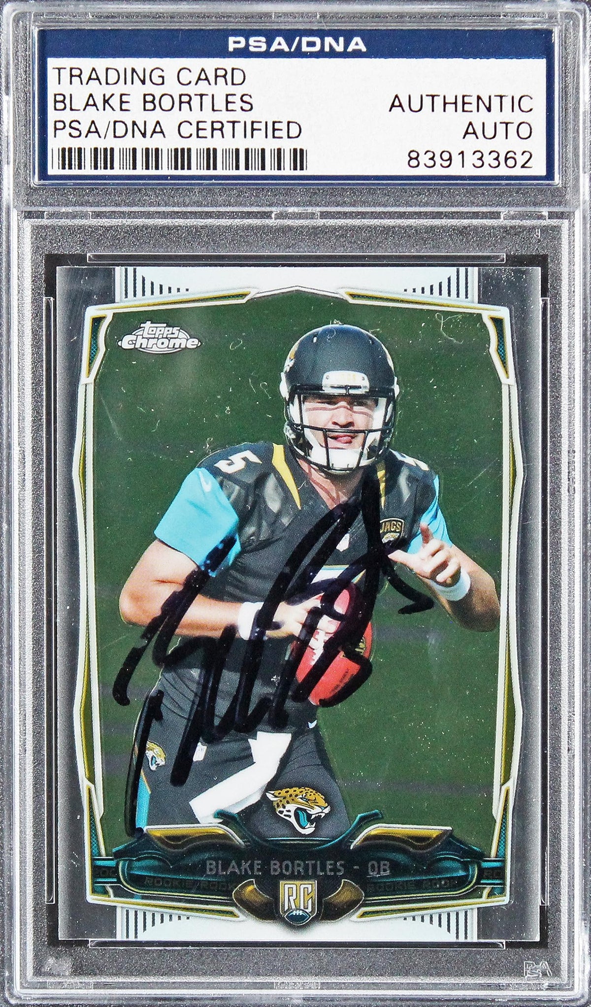 Jaguars Blake Bortles Signed Card 2014 Topps Chrome RC #187 PSA/DNA Slabbed B