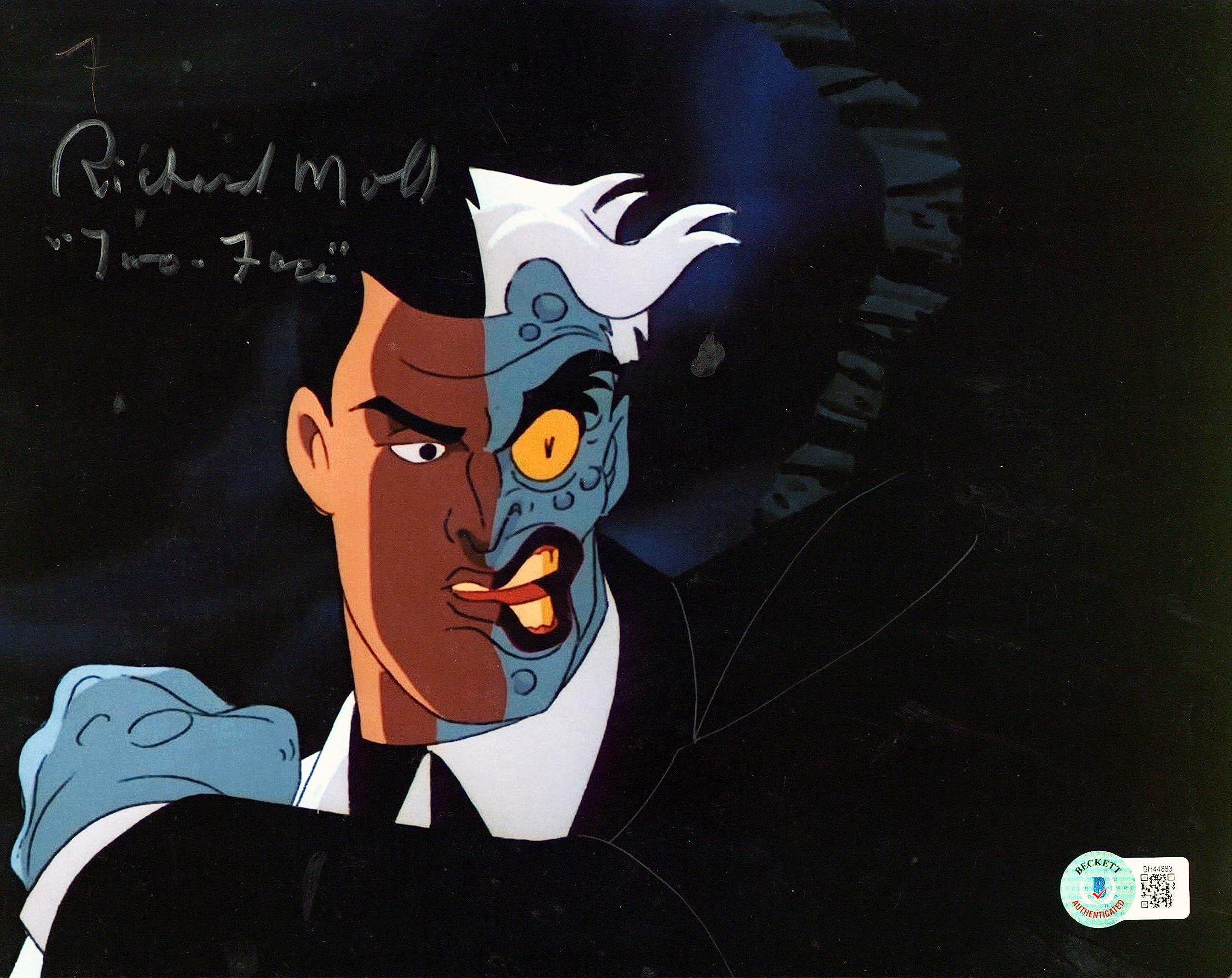 Richard Moll Batman Animated Series "Two Face" Signed 8x10 Photo BAS #BH44883