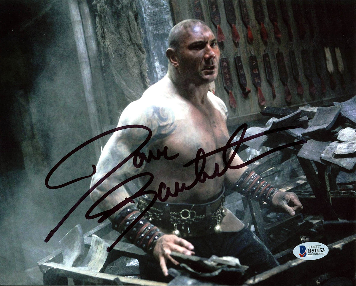 Dave Bautista The Man with the Iron Fists Authentic Signed 8X10 Photo BAS B51153