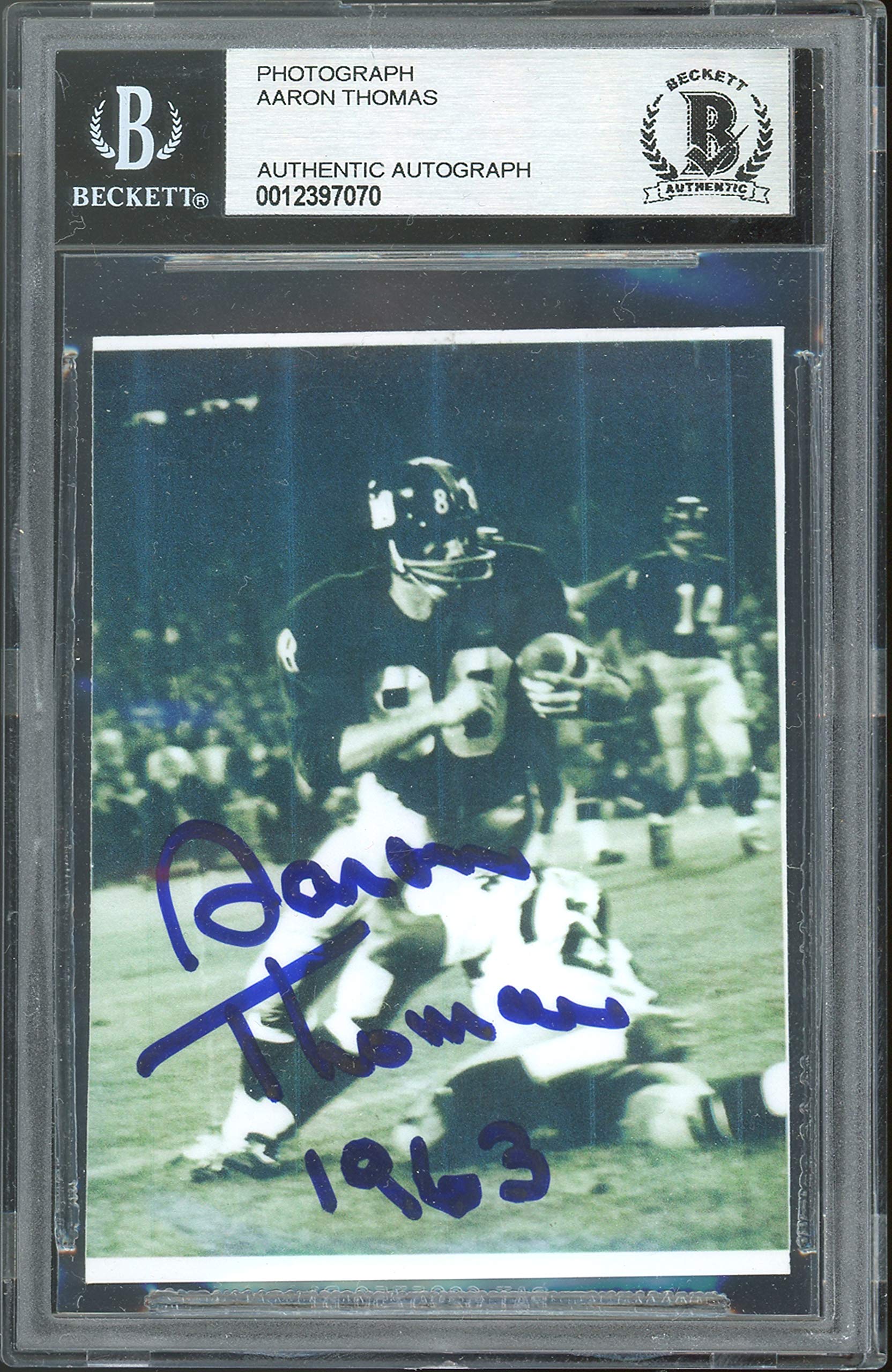 Giants Aaron Thomas Authentic Signed Photo BAS Slabbed