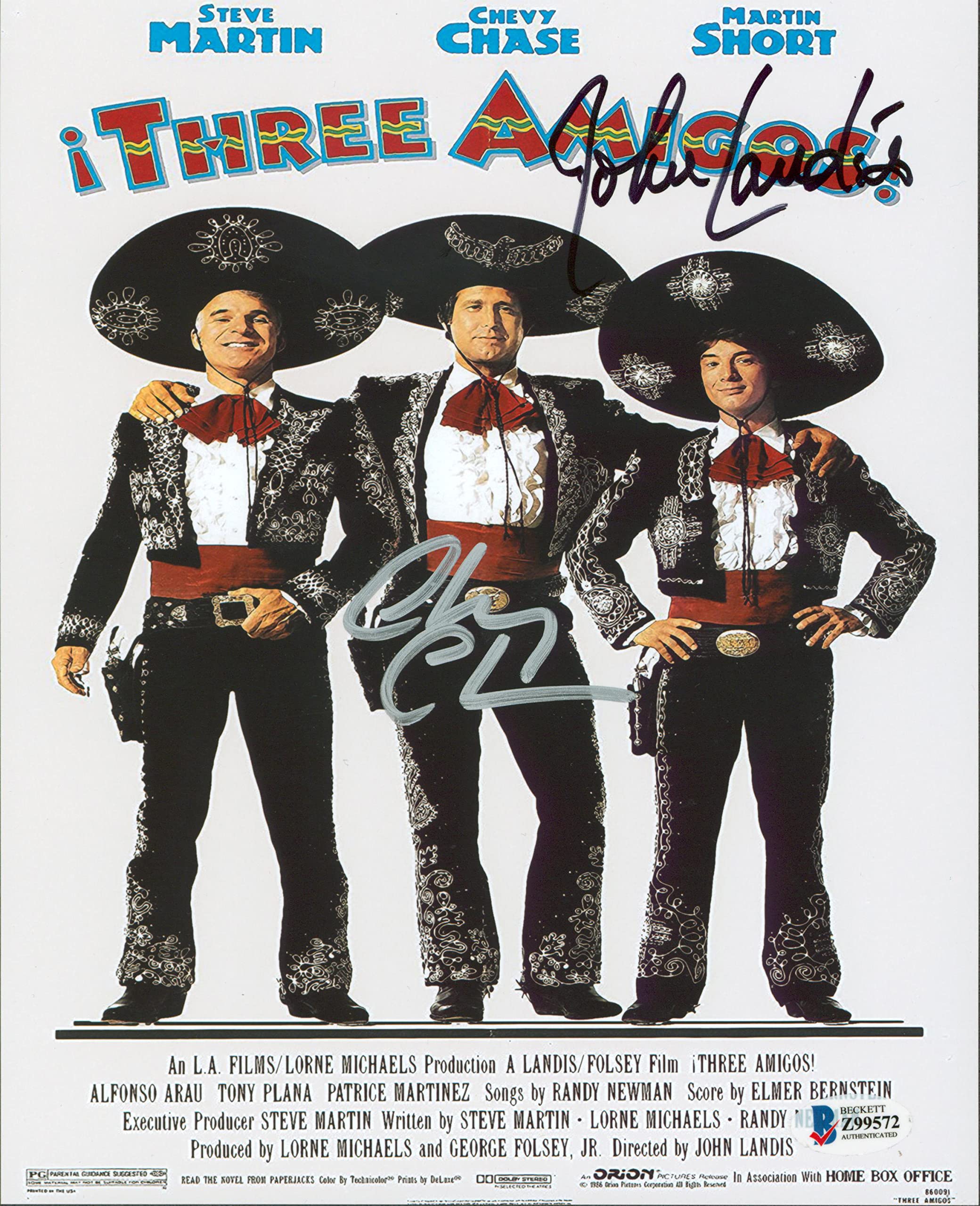 Chevy Chase & John Landis Three Amigos! Authentic Signed 8x10 Photo BAS #Z99572