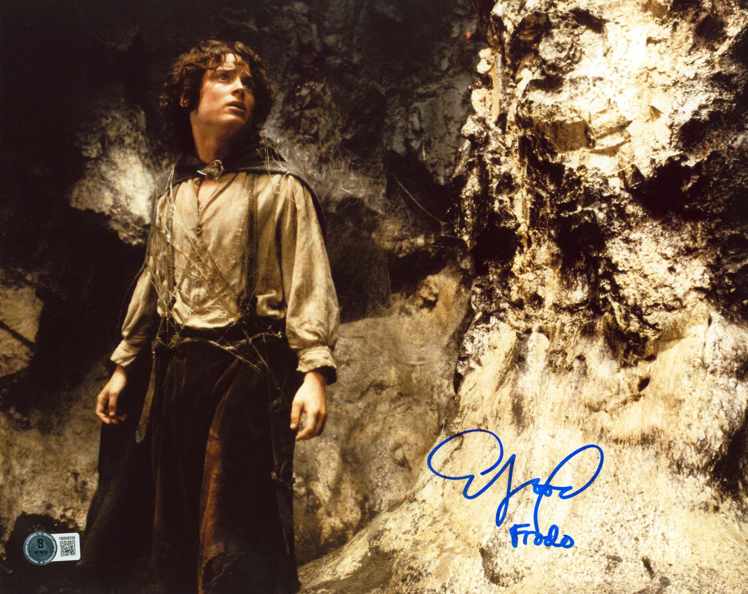 Elijah Wood Lord of the Rings "Frodo" Signed 11x14 Cave Photo BAS Witnessed