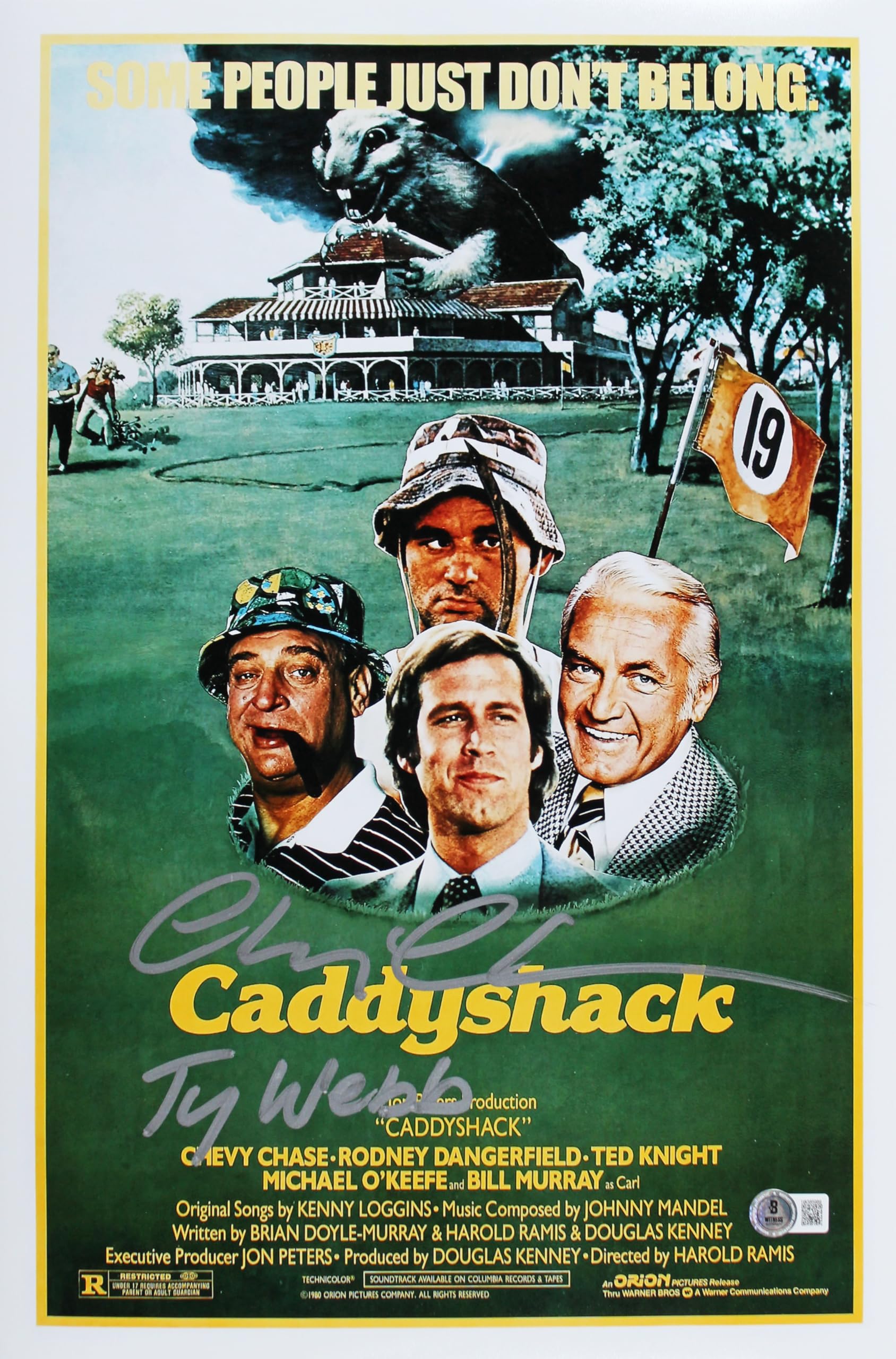 Chevy Chase Caddyshack "Ty Webb" Authentic Signed 12x18 Photo BAS #1W385989