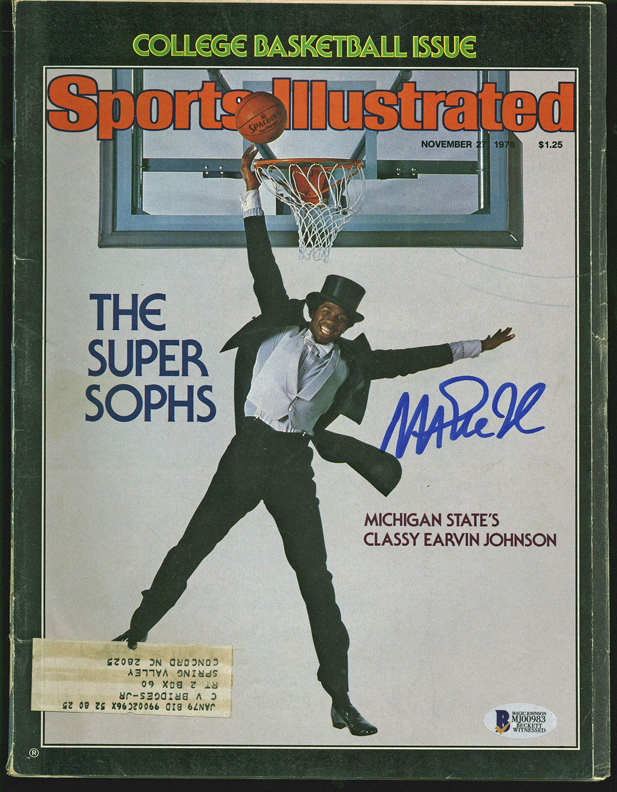Lakers Magic Johnson Signed Nov. 1978 Sports Illustrated Magazine BAS #MJ00983