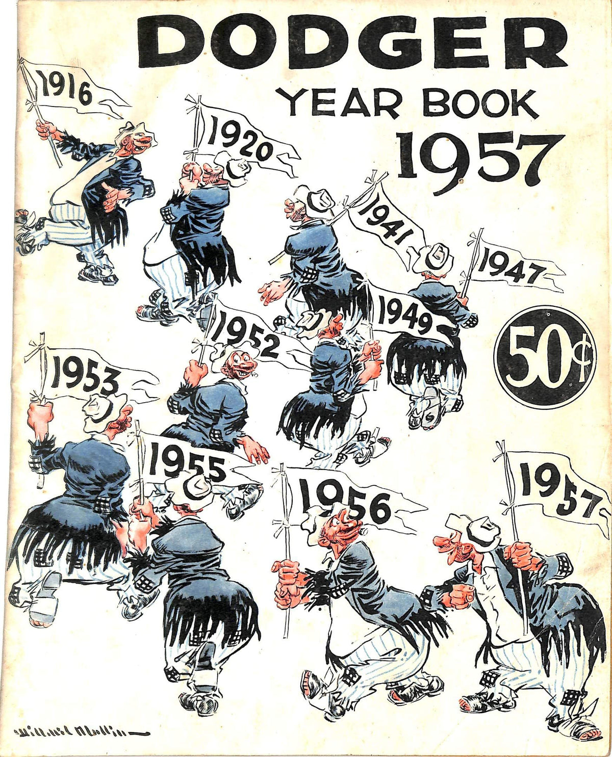Brooklyn Dodgers 1957 Official Yearbook Program Unsigned