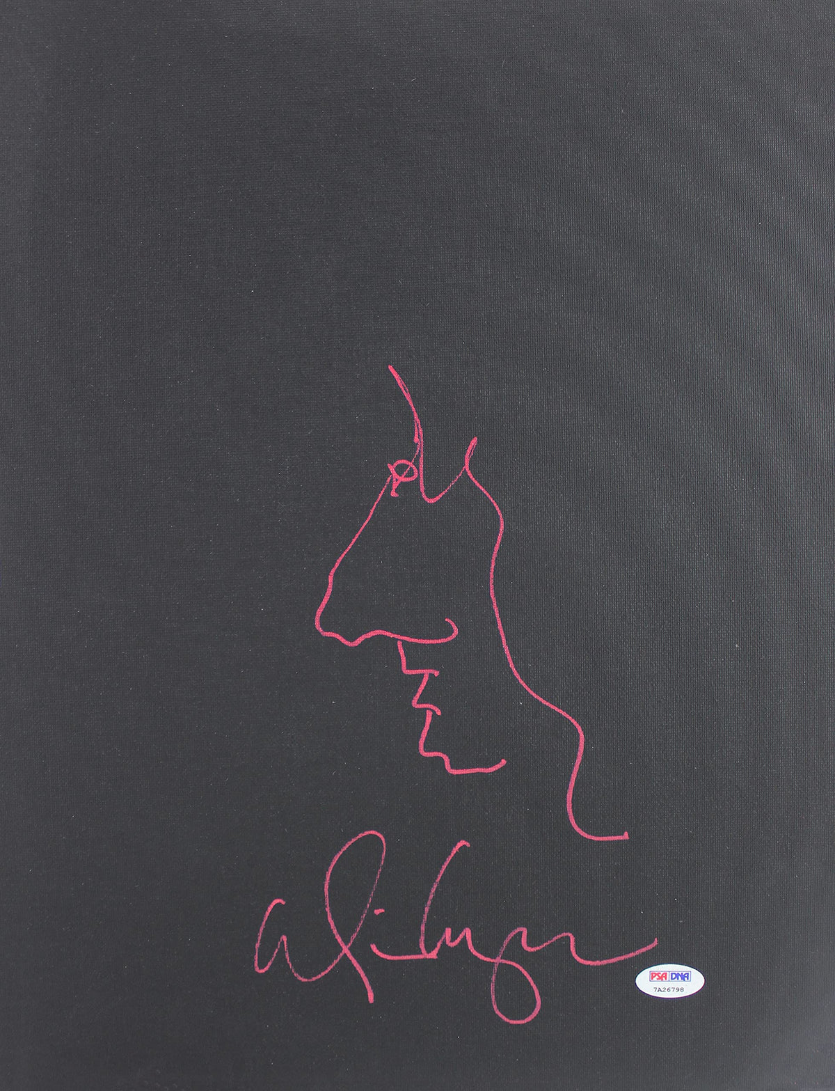 Alice Cooper Signed 12x16 Hand Drawn Self Portrait Sketch Canvas PSA #7A26798