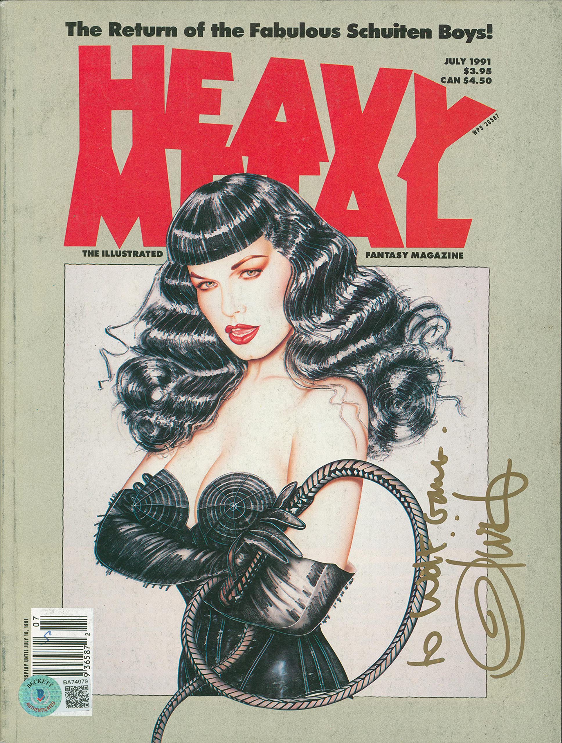 Olivia De Berardinis Signed July 1991 Heavy Metal Magazine BAS #BA74079