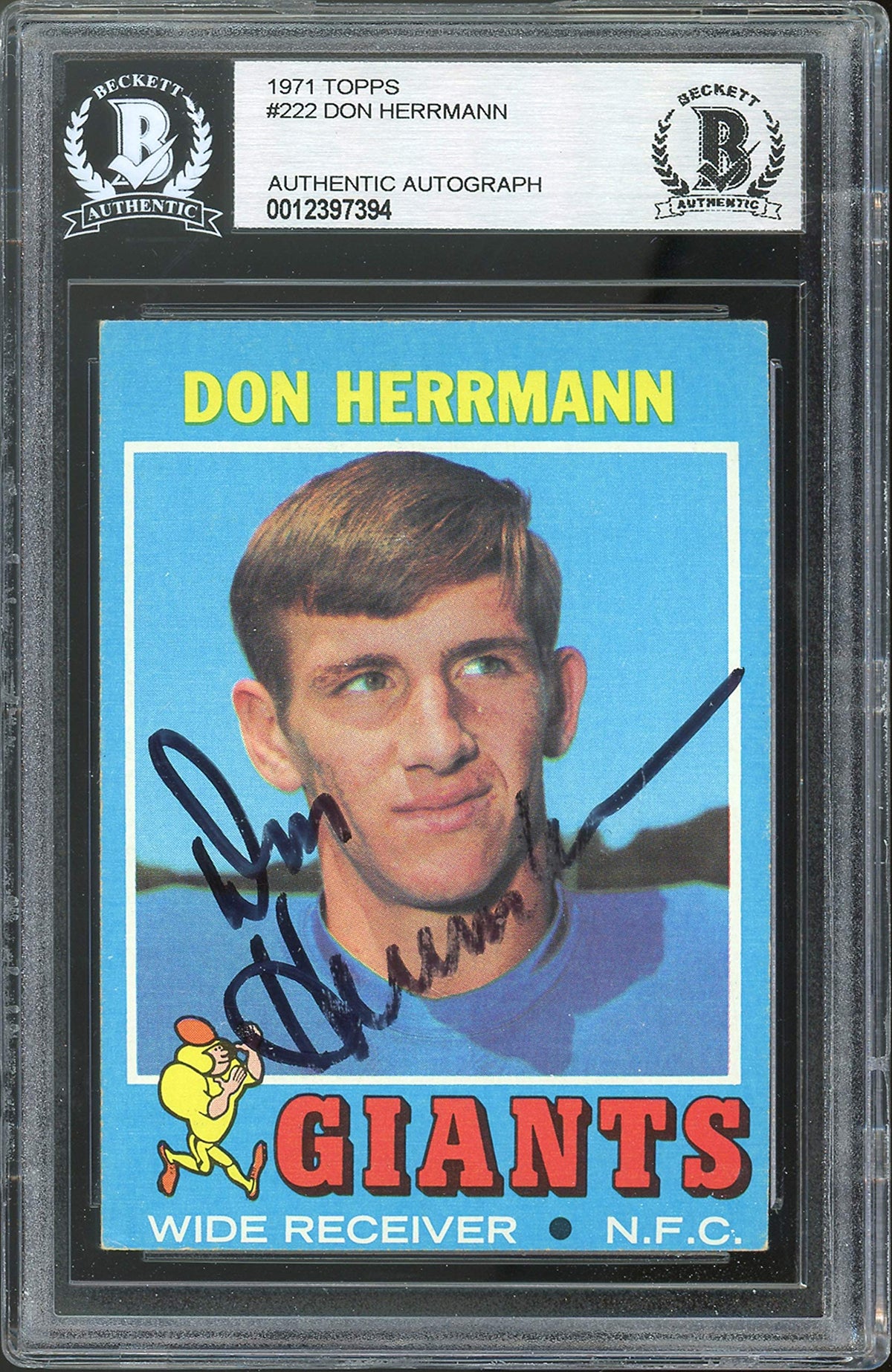 Giants Don Herrmann Authentic Signed 1971 Topps #222 Card BAS Slabbed