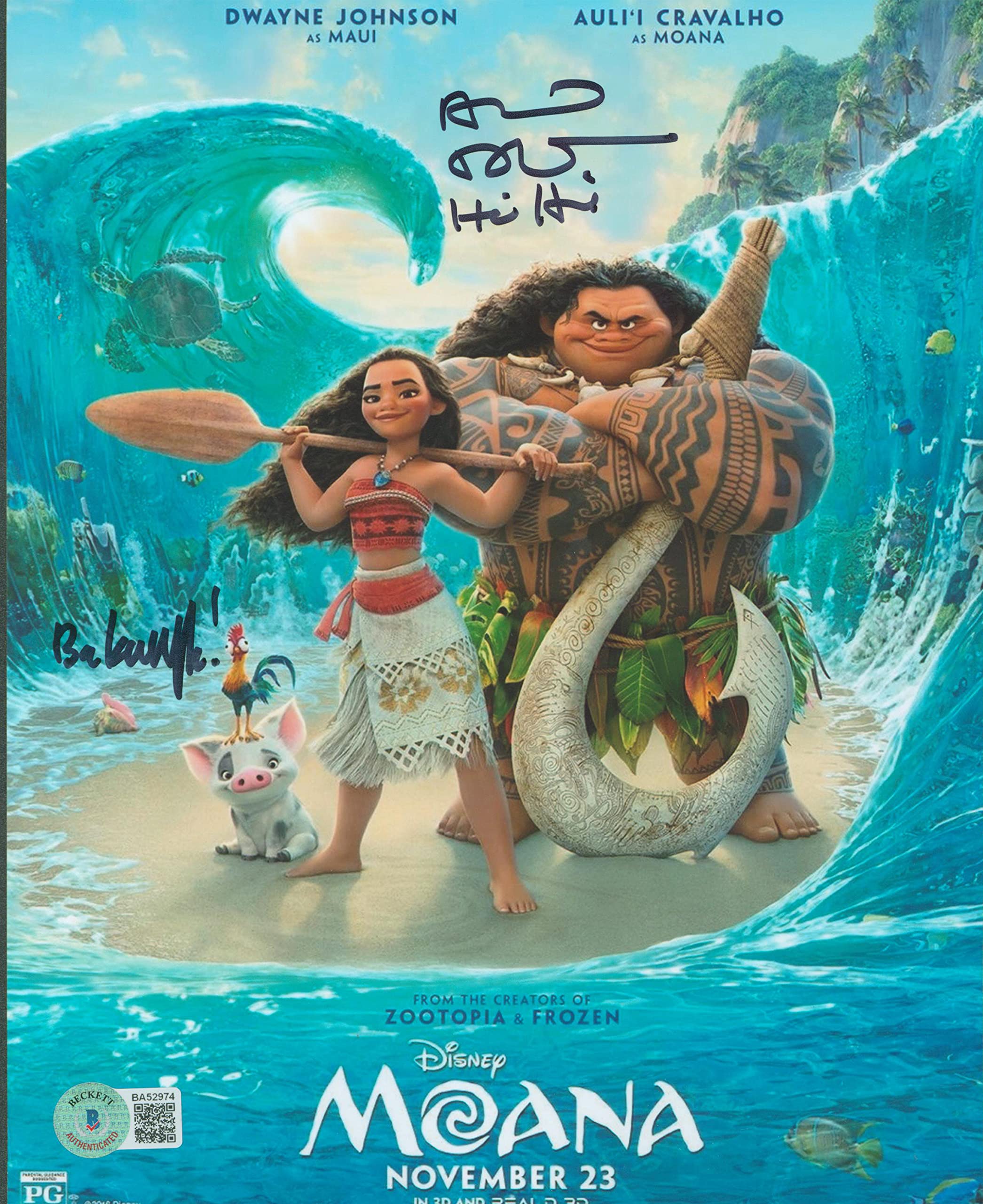 Alan Tudyk Moana Authentic Signed 8x10 Photo Autographed BAS #BA52974