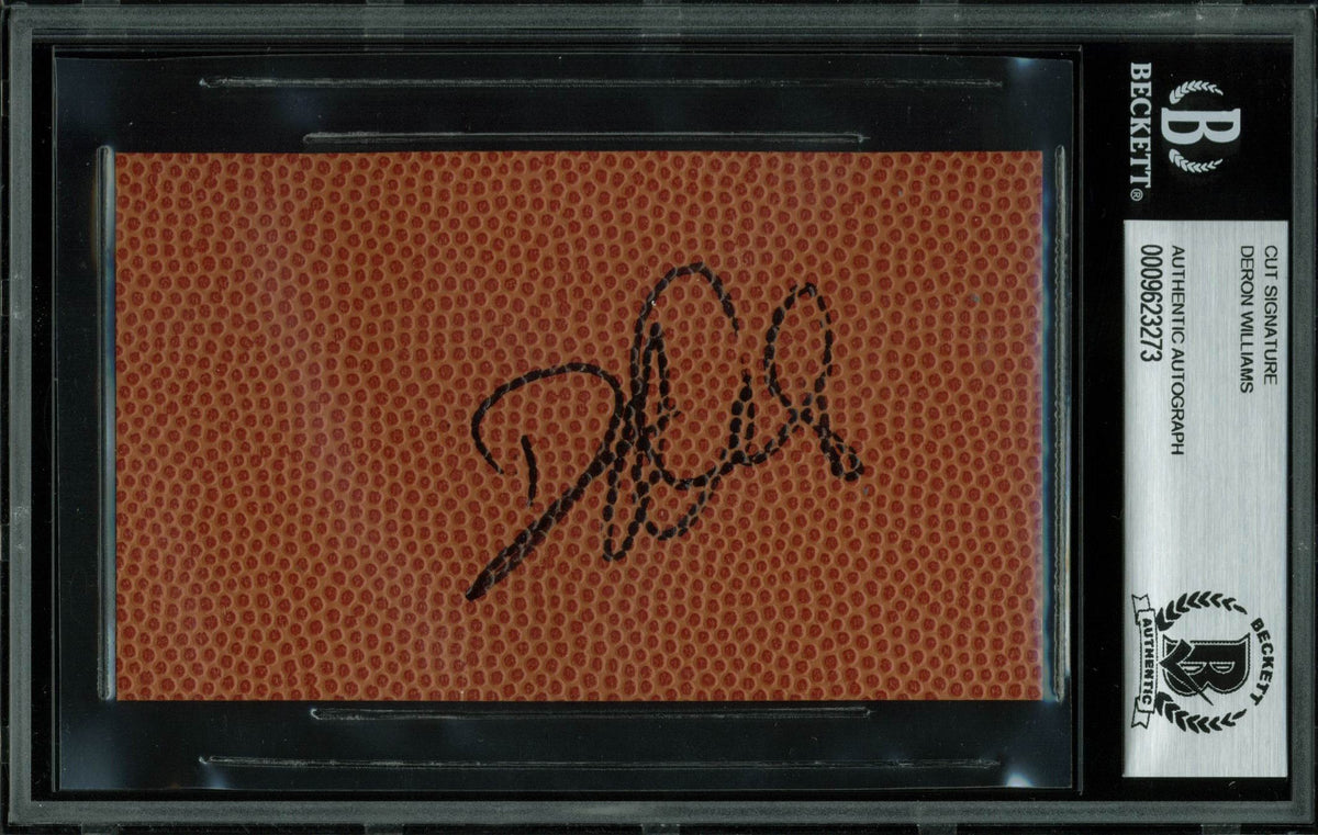Mavericks Deron Williams Signed 3x5 Basketball Cut Signature BAS Slabbed