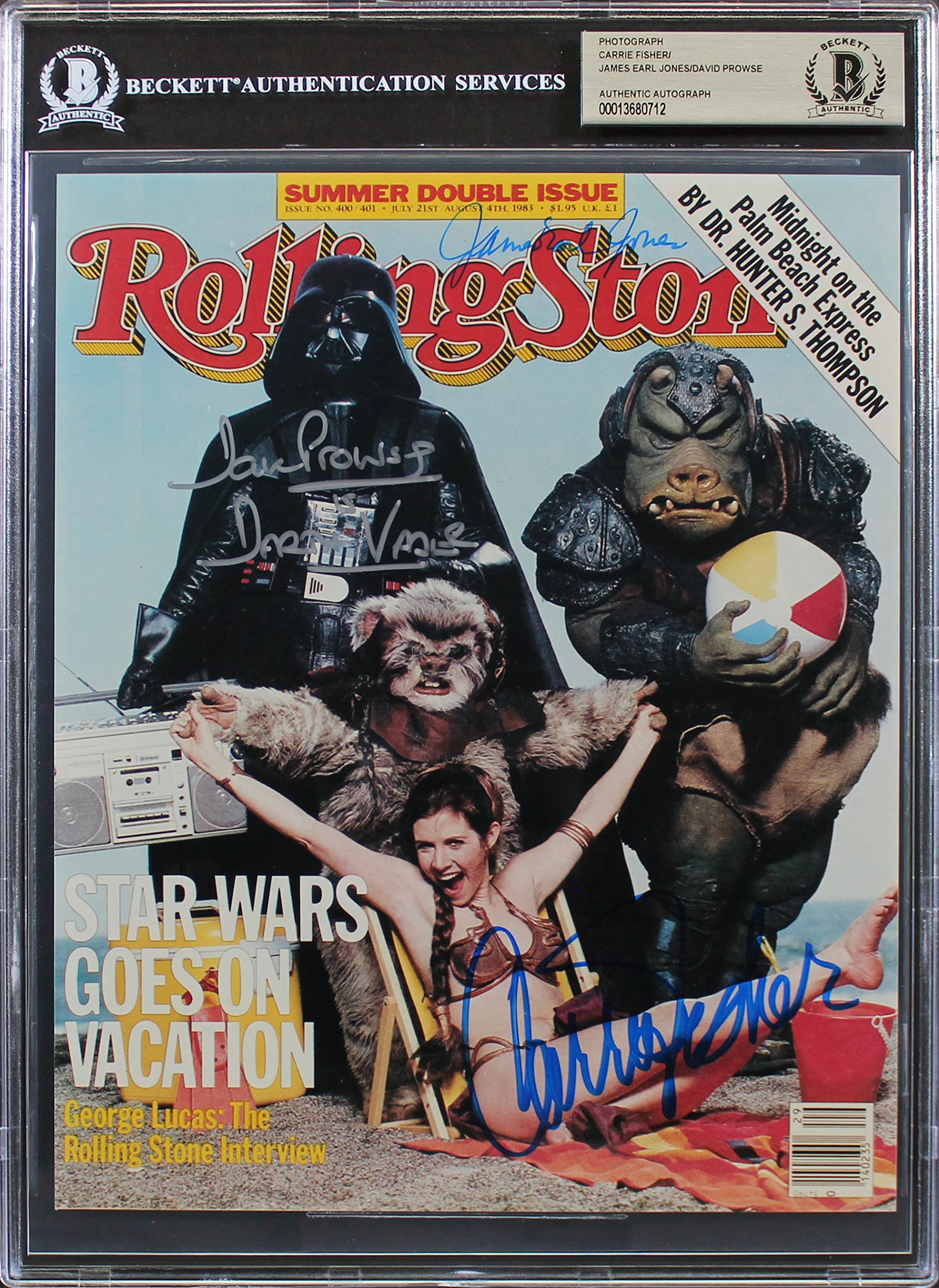 Star Wars (3) Fisher, Jones & Prowse Authentic Signed 8x10 Photo BAS Slabbed