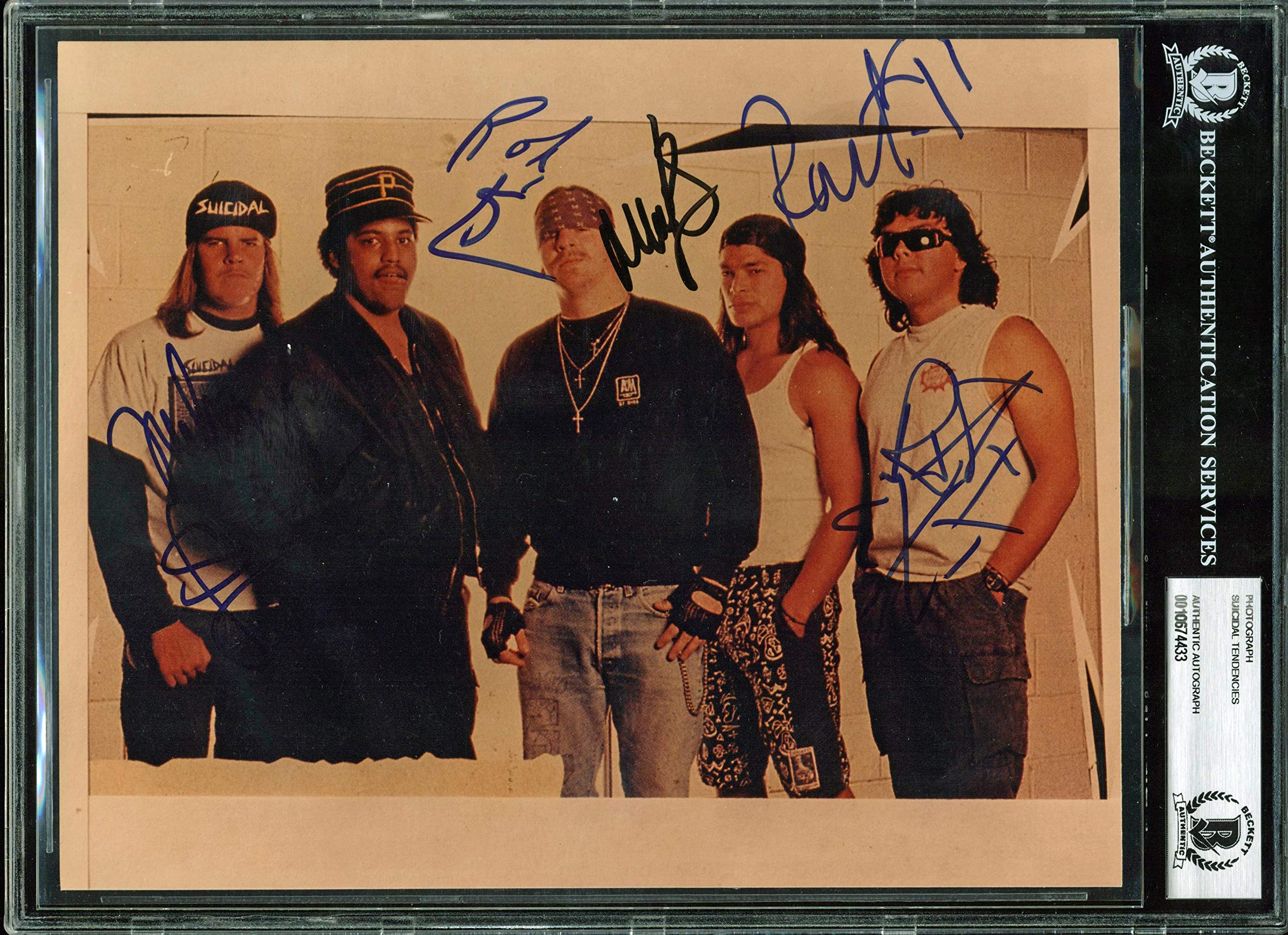 Suicidal Tendencies (5) Muir, Trujillo, Clark Signed 8x10 Photo BAS Slabbed