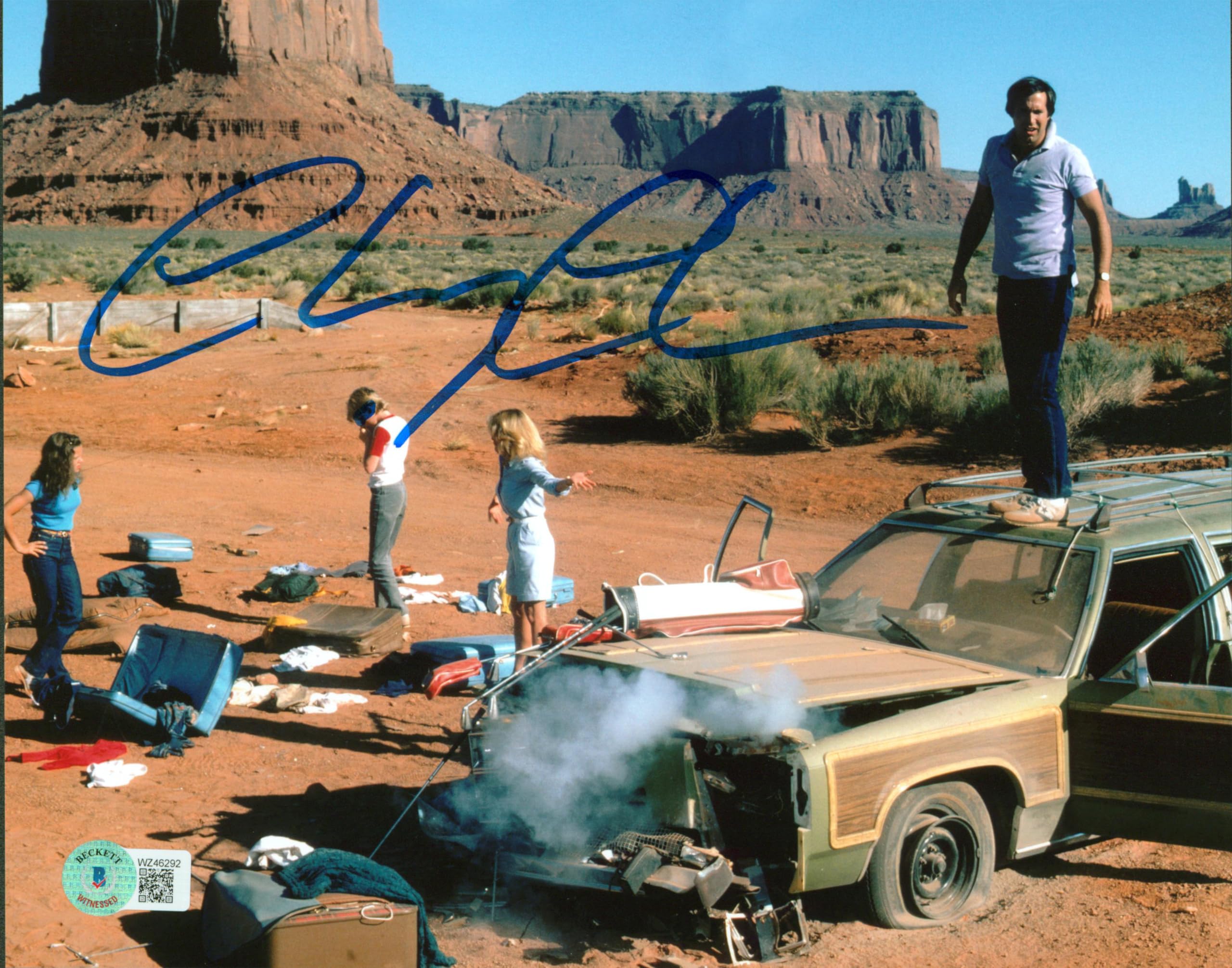 Chevy Chase National Lampoon's Vacation Signed 8x10 Photo BAS Witnessed 24