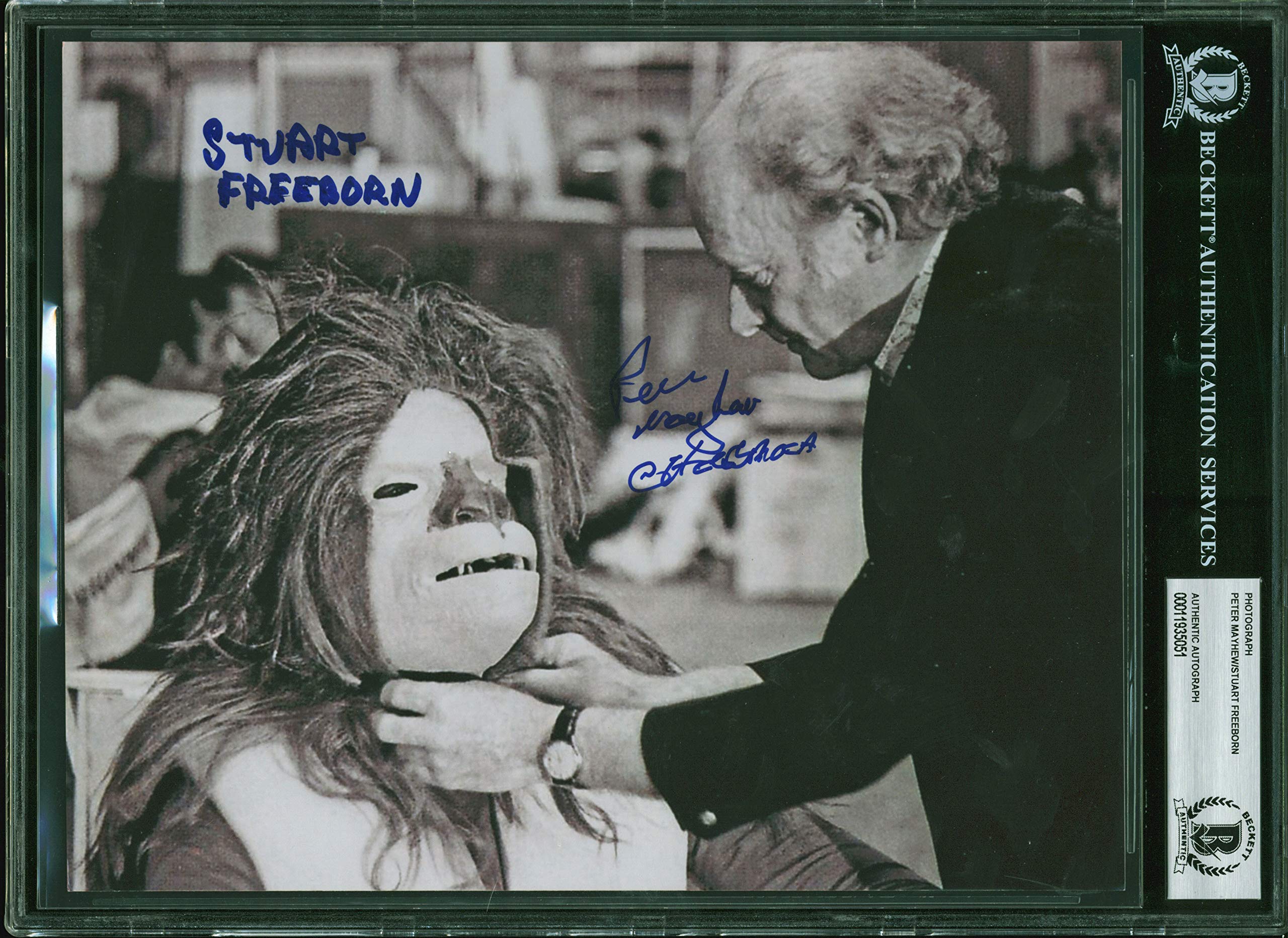 Peter Mayhew & Stewart Freeborn Star Wars Authentic Signed 8x10 Photo BAS Slab 1