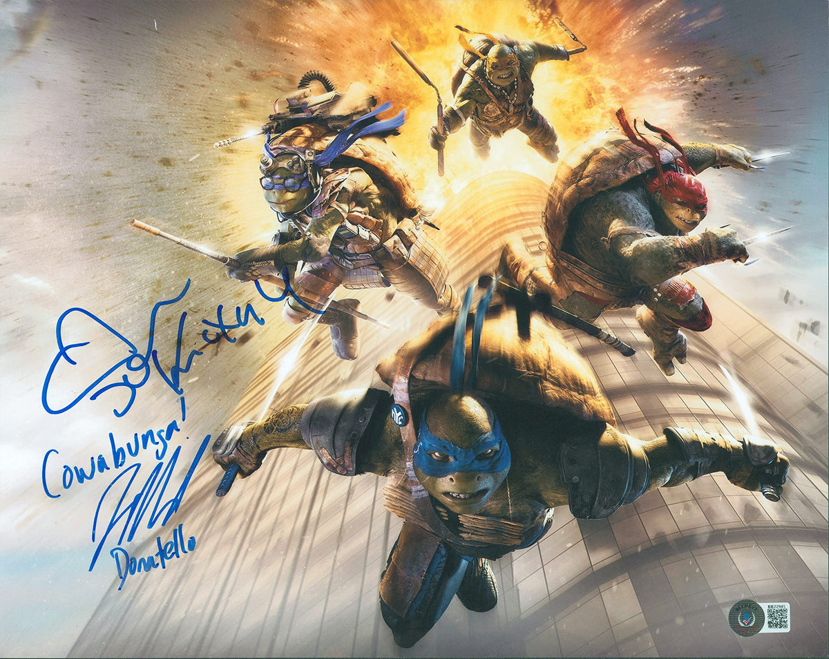 Johnny Knoxville & Jeremy Howard TMNT Authentic Signed 11x14 Photo BAS #BB22945