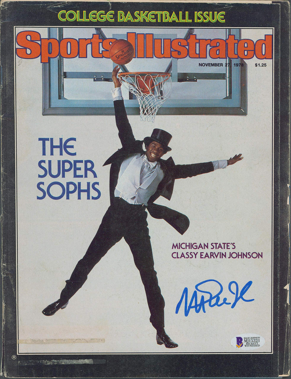 Lakers Magic Johnson Signed Nov. 1978 Sports Illustrated Magazine BAS #MJ15321
