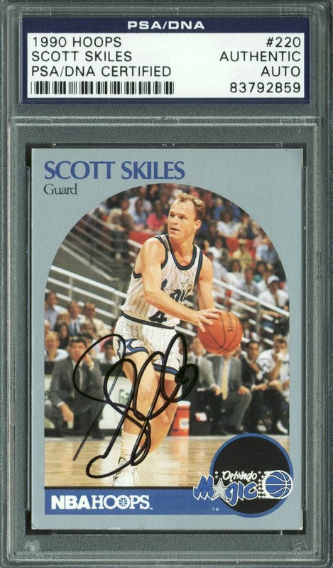 Magic Skott Skiles Authentic Signed Card 1990 Hoops #220 PSA/DNA Slabbed