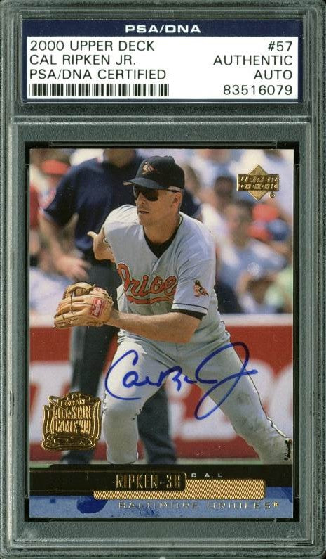 Orioles Cal Ripken Jr. Authentic Signed Card 2000 Upper Deck #57 PSA/DNA Slabbed
