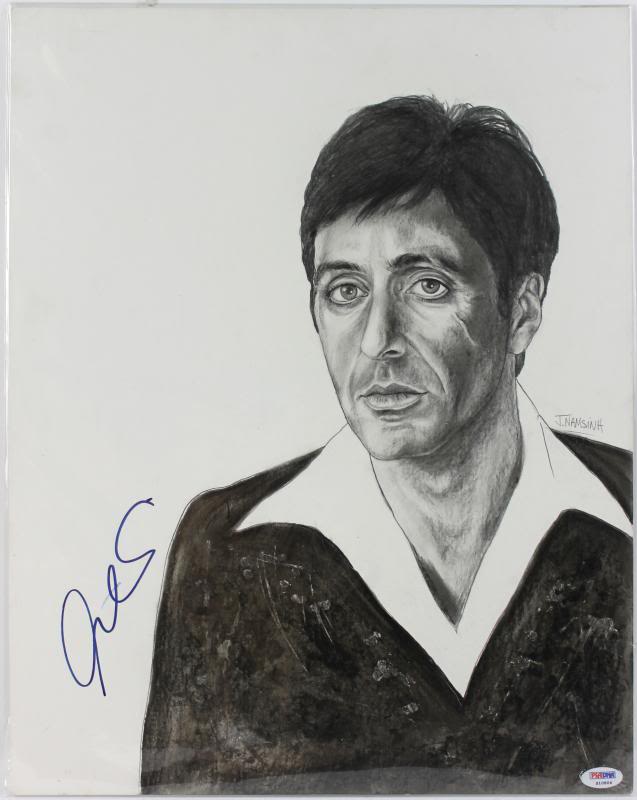 Al Pacino Scarface Authentic Signed 15X19 Original Painting PSA/DNA #S10804