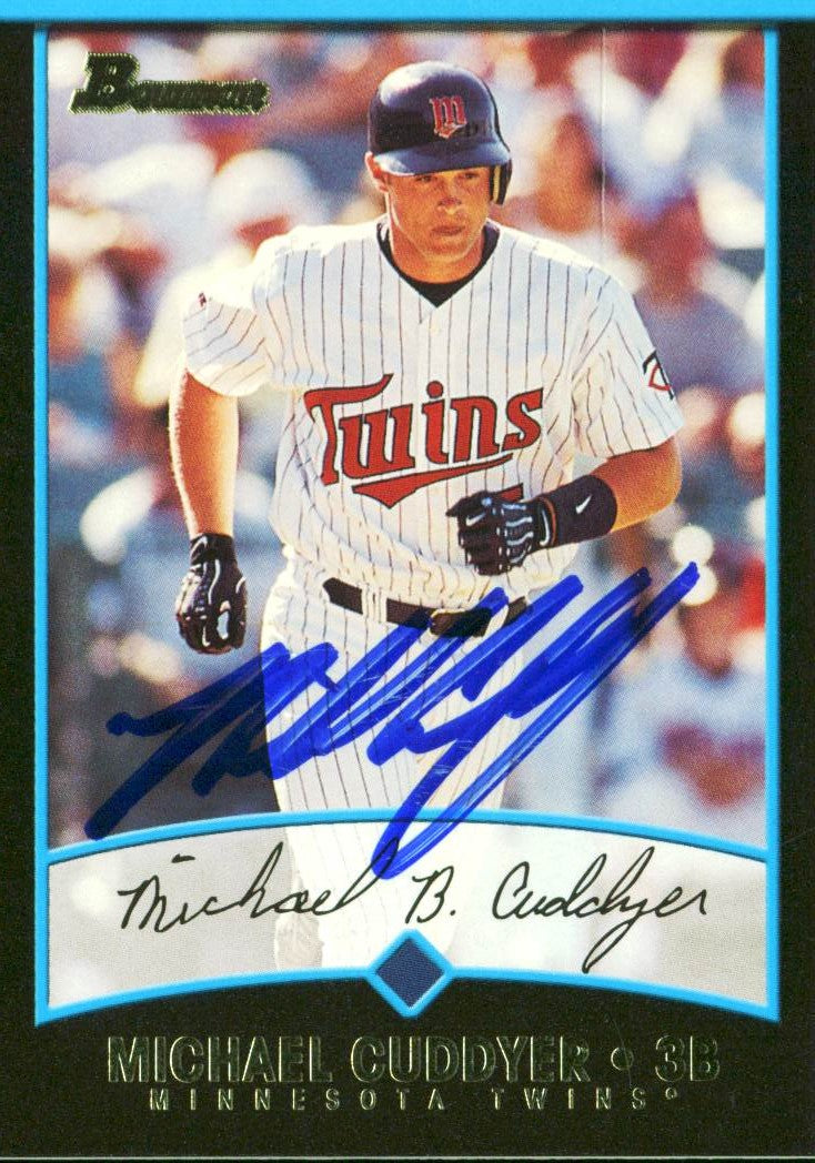 Twins Michael Cuddyer Authentic Signed Card 2001 Bowman RC #259 w/ COA