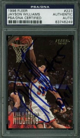 Nets Jayson Williams Authentic Signed Card 1996 Fleer #233 PSA/DNA Slabbed