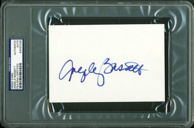 Angela Bassett Authentic Signed 4X6 Index Card Autographed PSA/DNA Slabbed