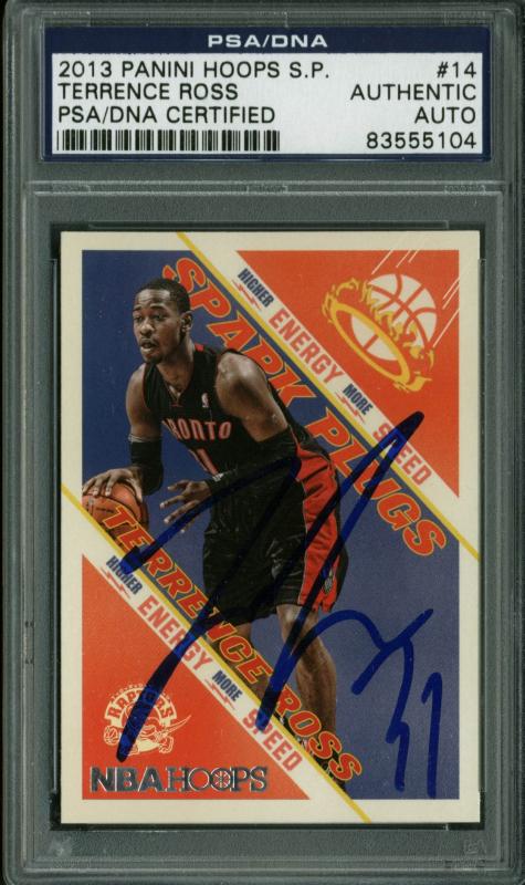Raptors Terrence Ross Signed Card 2013 Panini Spark Plugs #14 PSA/DNA Slabbed