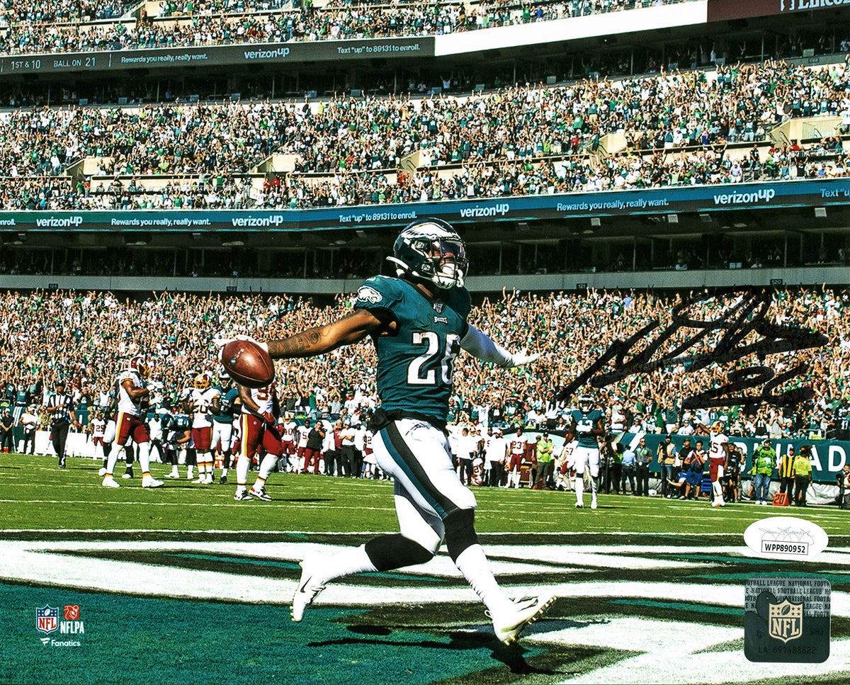 Eagles Miles Sanders Authentic Signed 8x10 Horizontal Photo JSA Witness