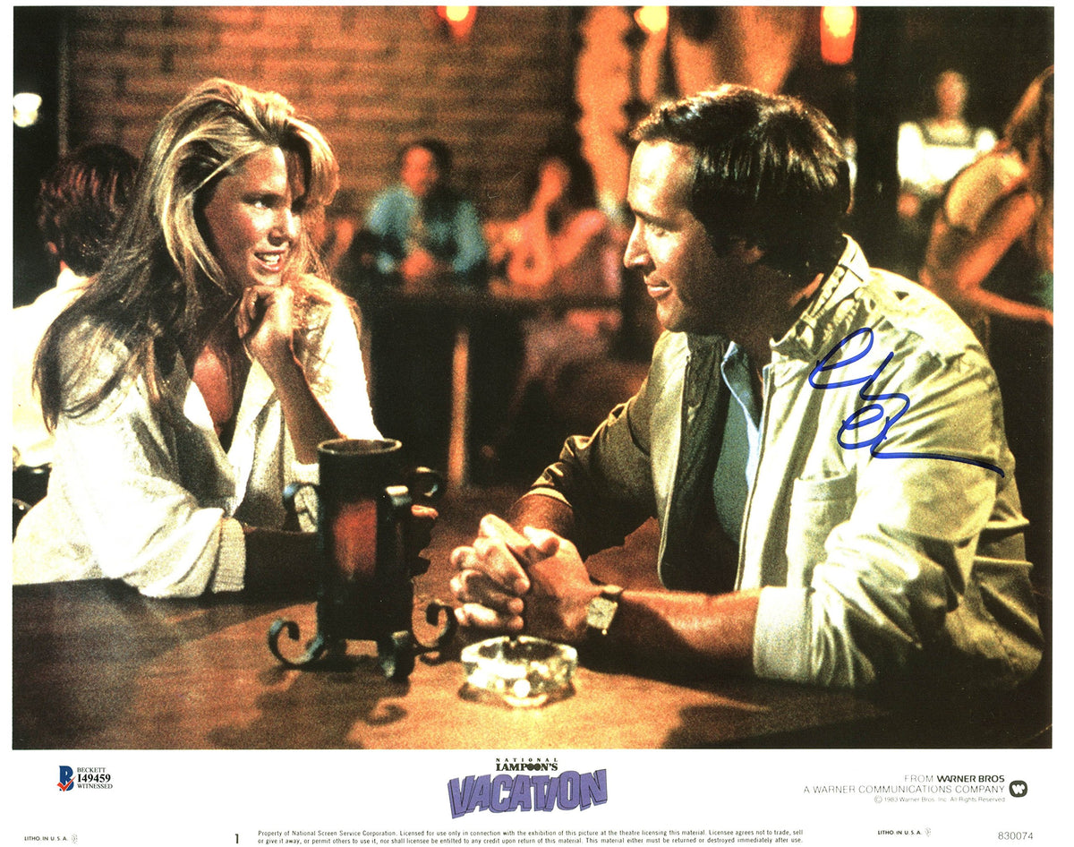 Chevy Chase Lampoon's Vacation Signed 11X14 Lobby Card Photo BAS Witnessed 15