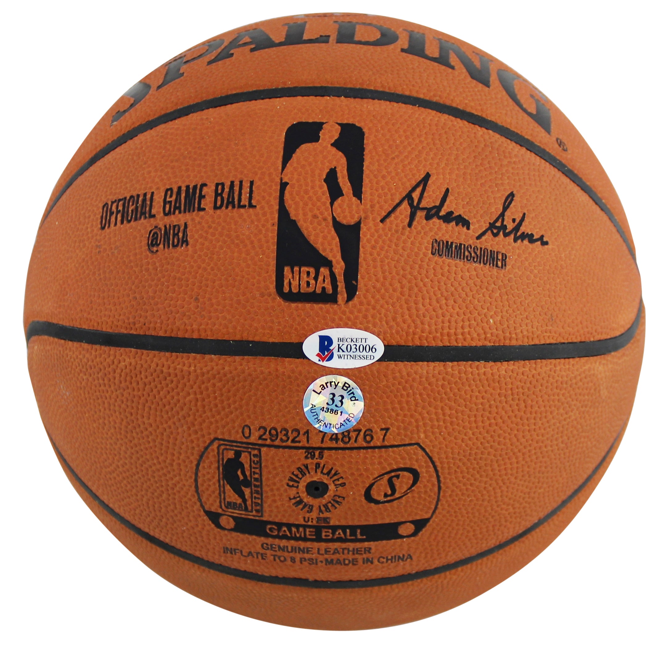 NBA HOF Legends (3) Jordan, Bird & Johnson Signed NBA Basketball BAS #A39838