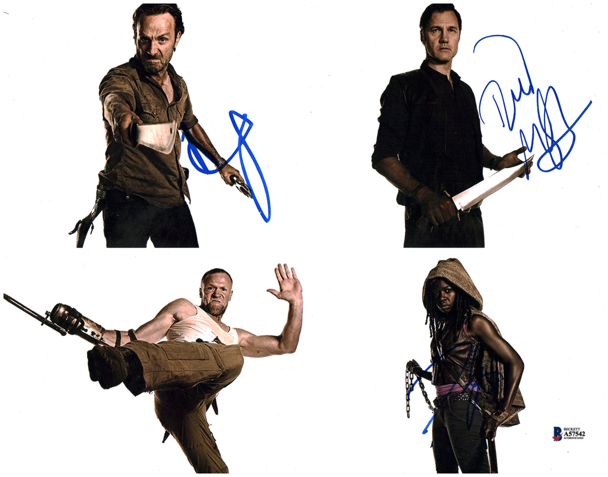 The Walking Dead (3) Lincoln, Guira & Morrissey Signed 11x14 Photo BAS #A57542