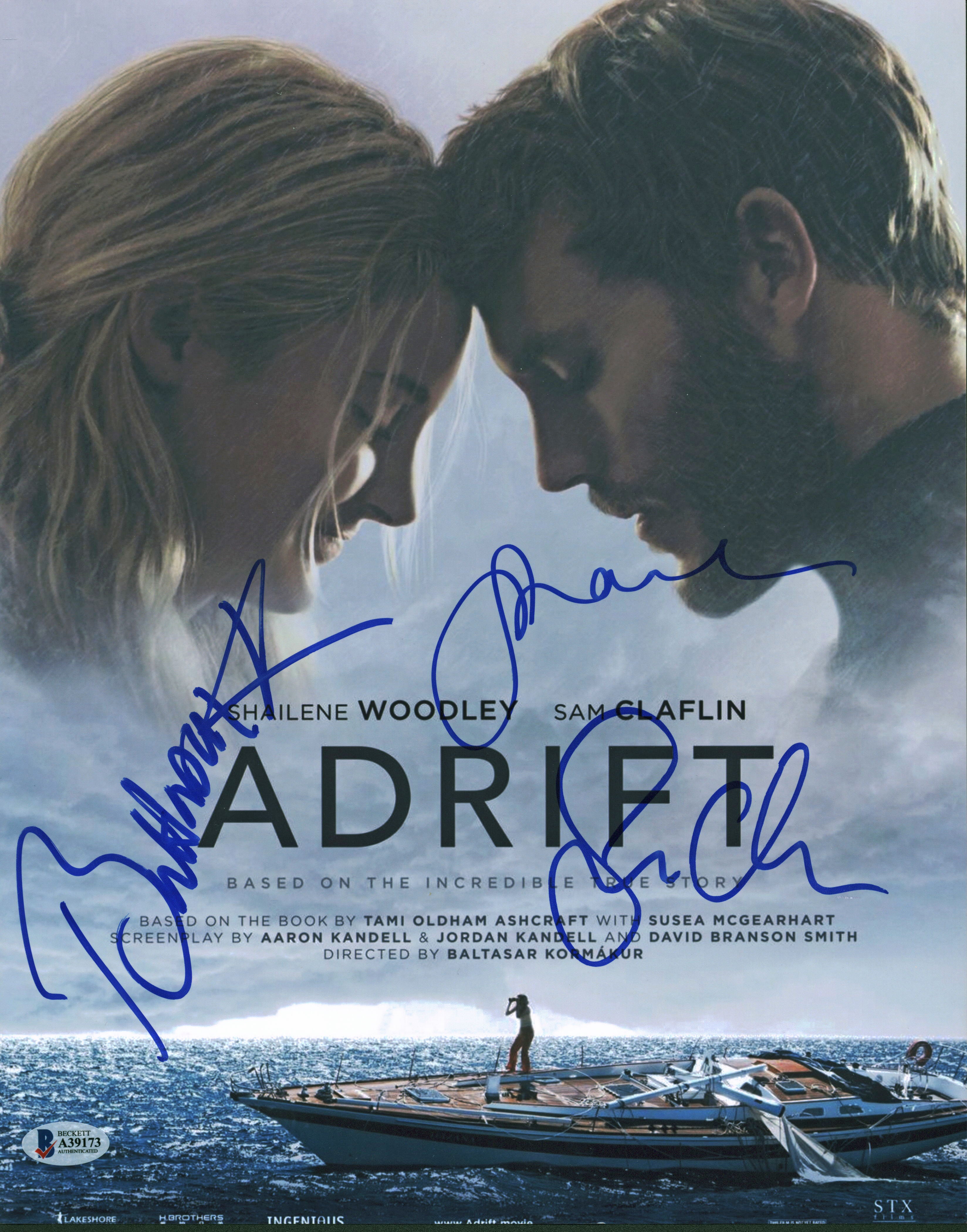 Adrift (3) Woodley, Clafin & Kormakur Authentic Signed 11x14 Photo BAS #A39173