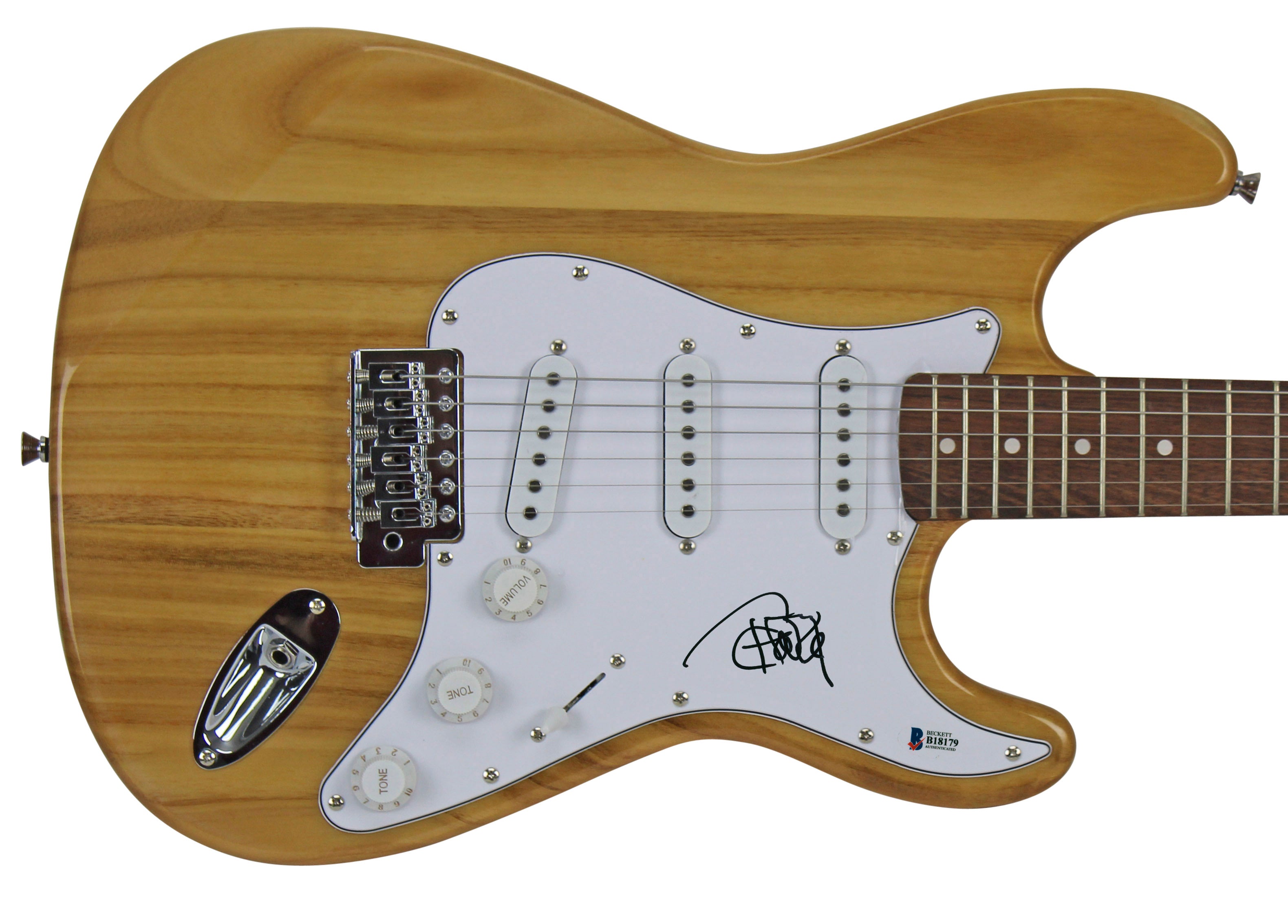Tommy Chong Authentic Signed Natural Electric Guitar Autographed BAS #B18179