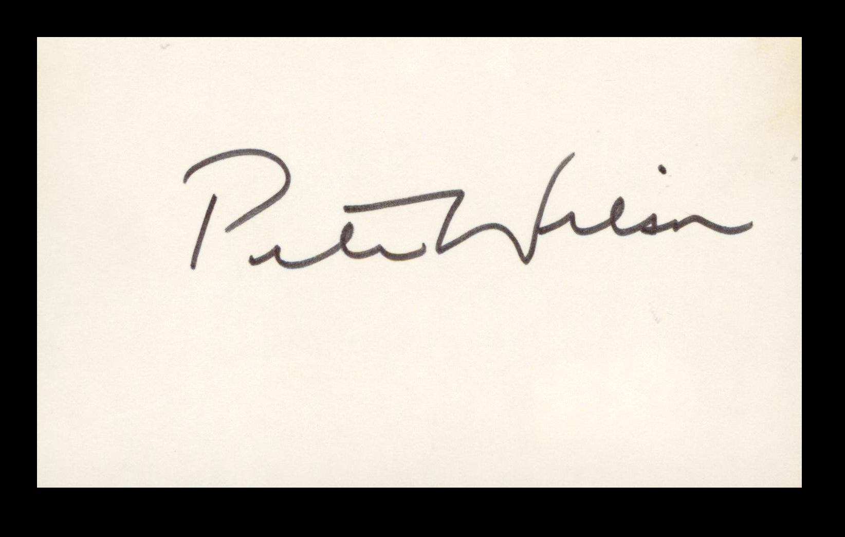 Pete Wilson Former Governor of California Signed 3x5 Index Card BAS #BP00916